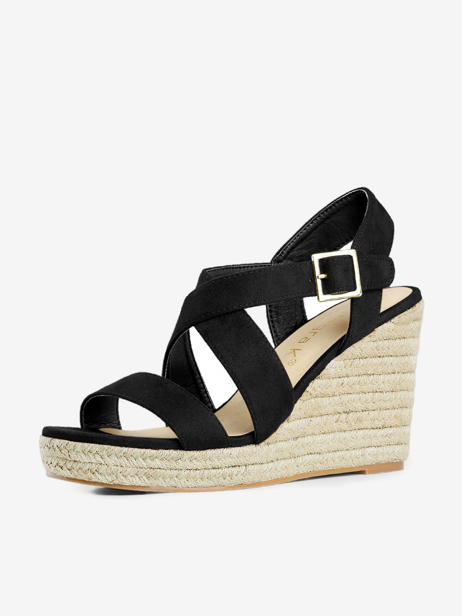 Espadrilles Platform Slingback Wedges Sandals Black/7