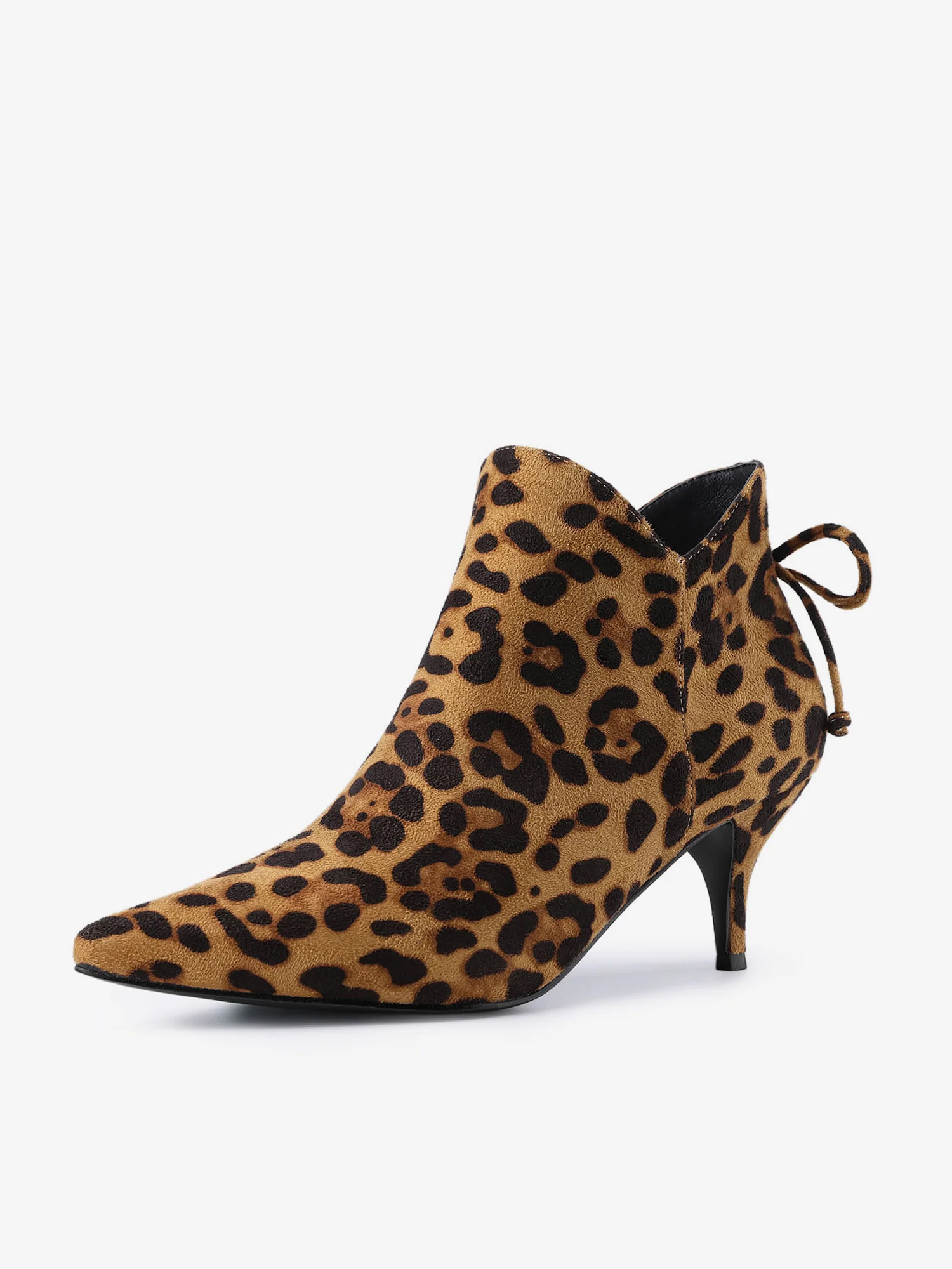 Pointed Toe Kitten Heel Ankle Booties Leopard/7.5