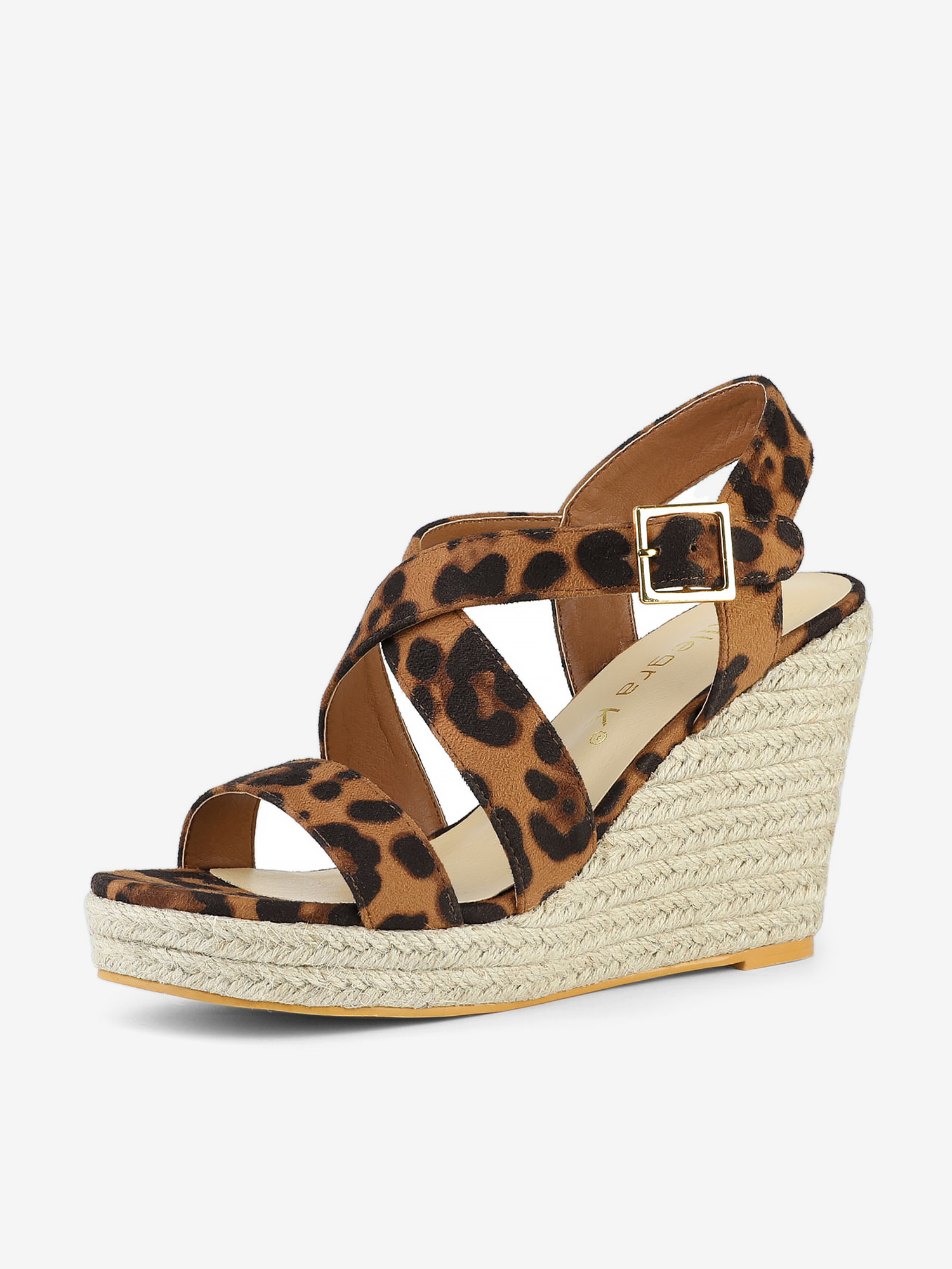 Espadrilles Platform Slingback Wedges Sandals Leopard/7.5