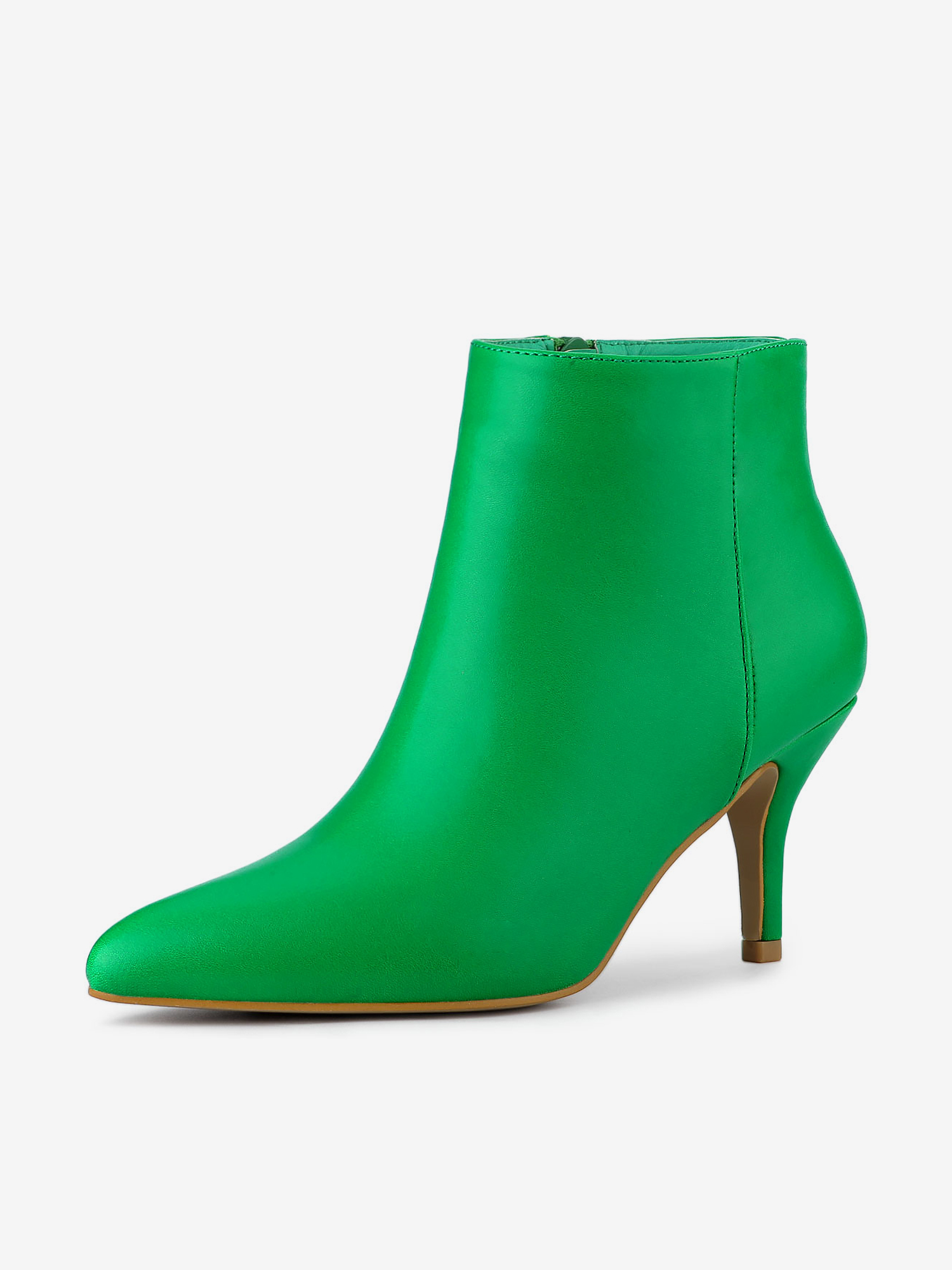 Pointed Toe Zipper Stiletto Heel Ankle Boots Grass Green/5.5