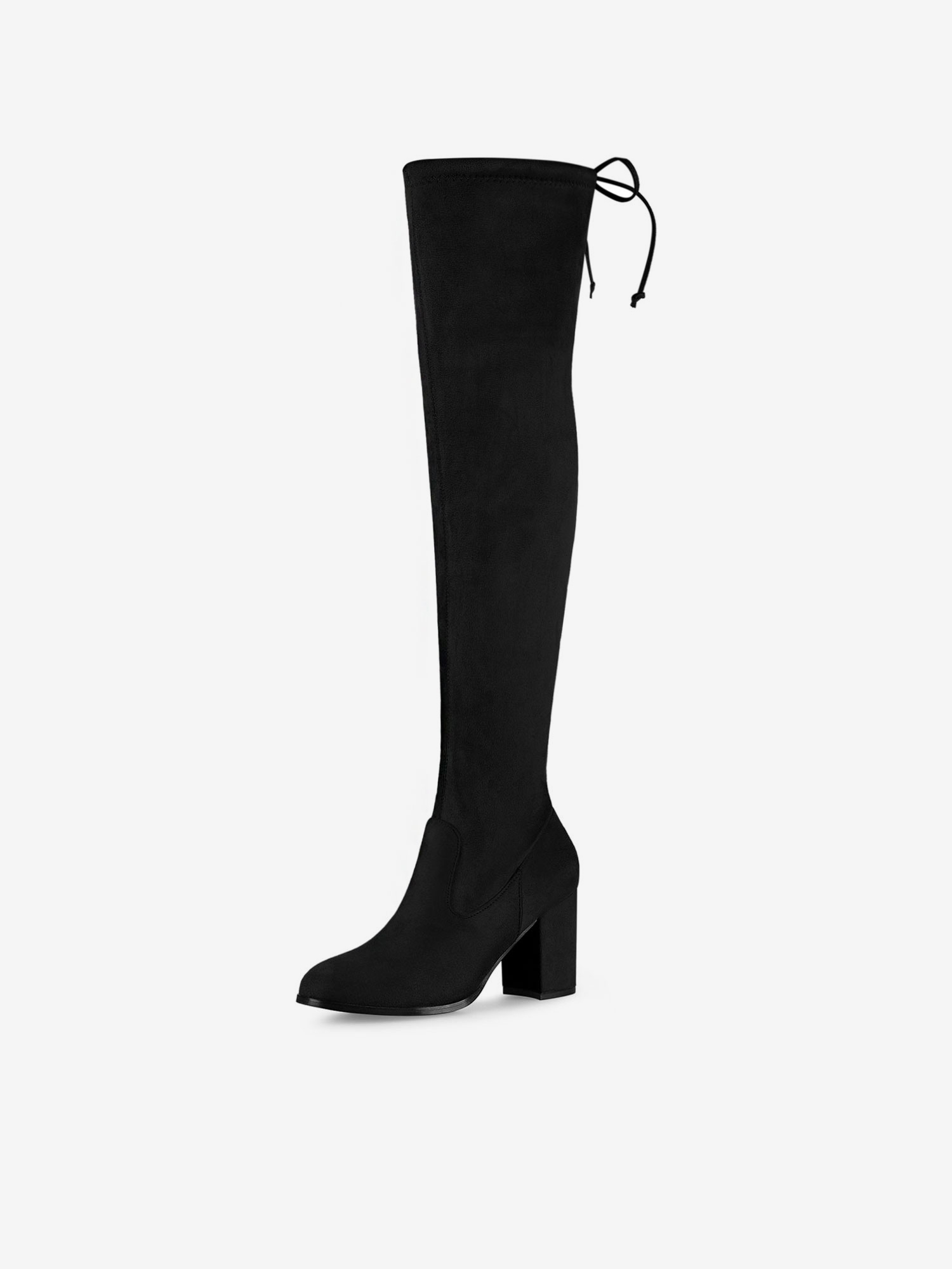 Round Toe Chunky Heel Over the Knee High Boots Black/6