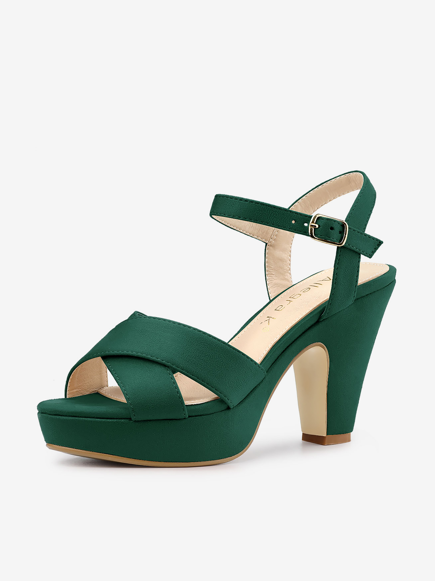 Platform Chunky Heel Ankle Strap Slingback Sandals Green/6