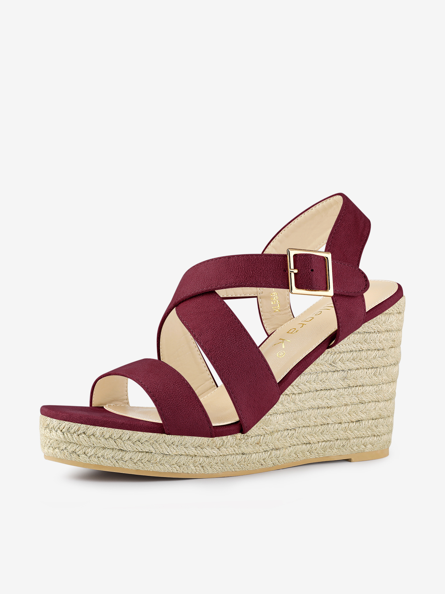 Espadrilles Platform Slingback Wedges Sandals Burgundy/8.5