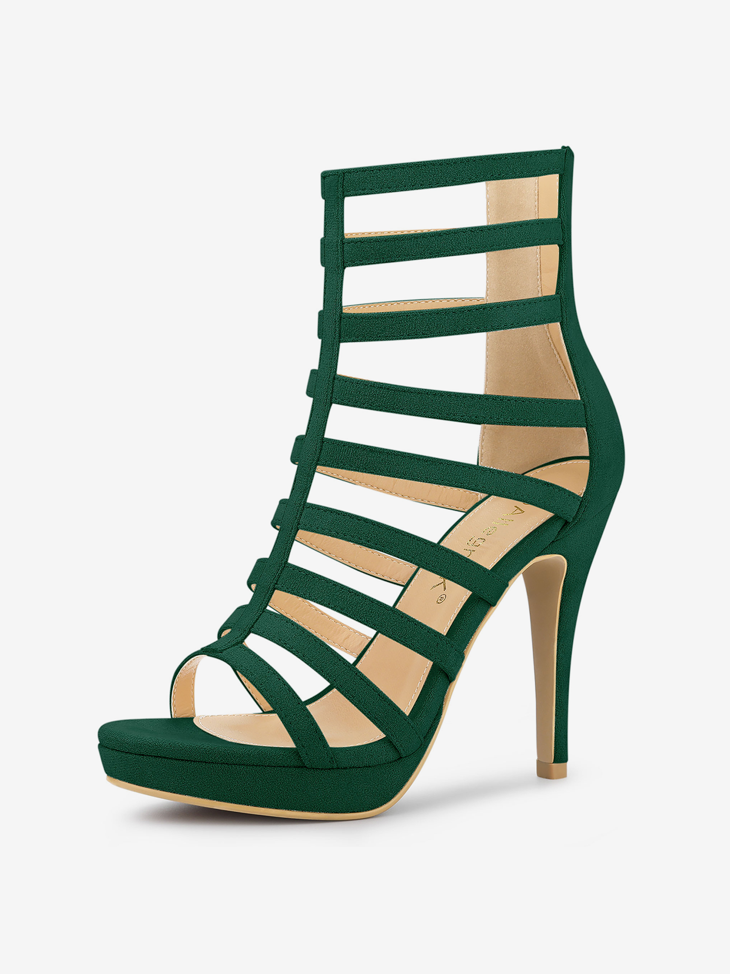 Platform Strappy Gladiator Stiletto Heel Sandals Green/8.5