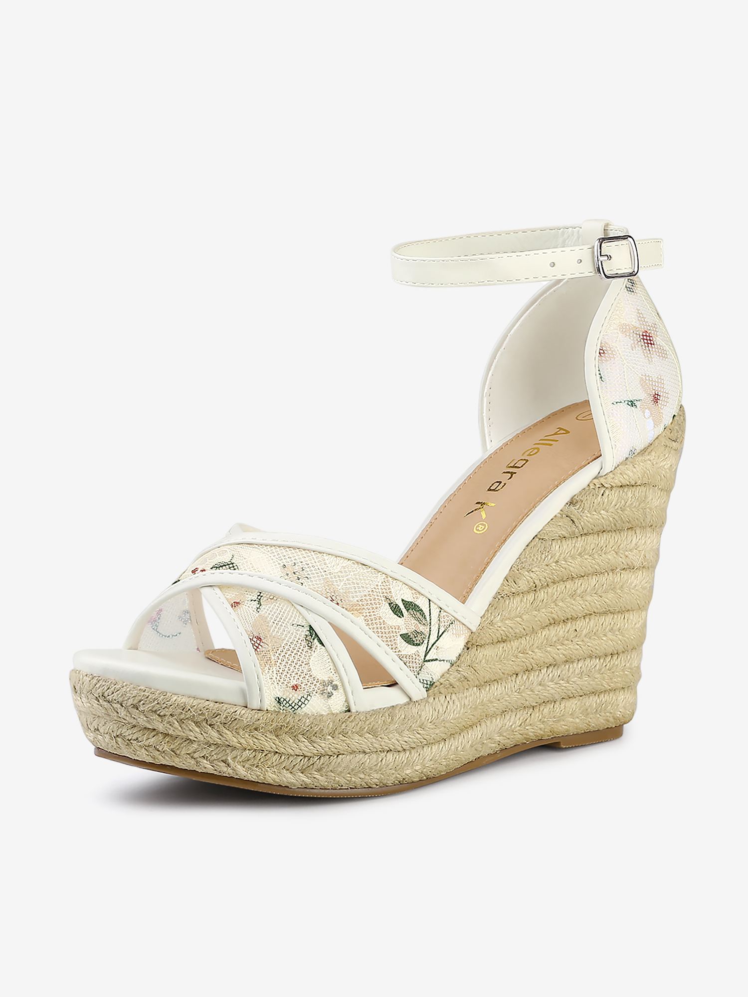 Lace Strapy Round Toe Espadrilles Wedges Sandals Green/10