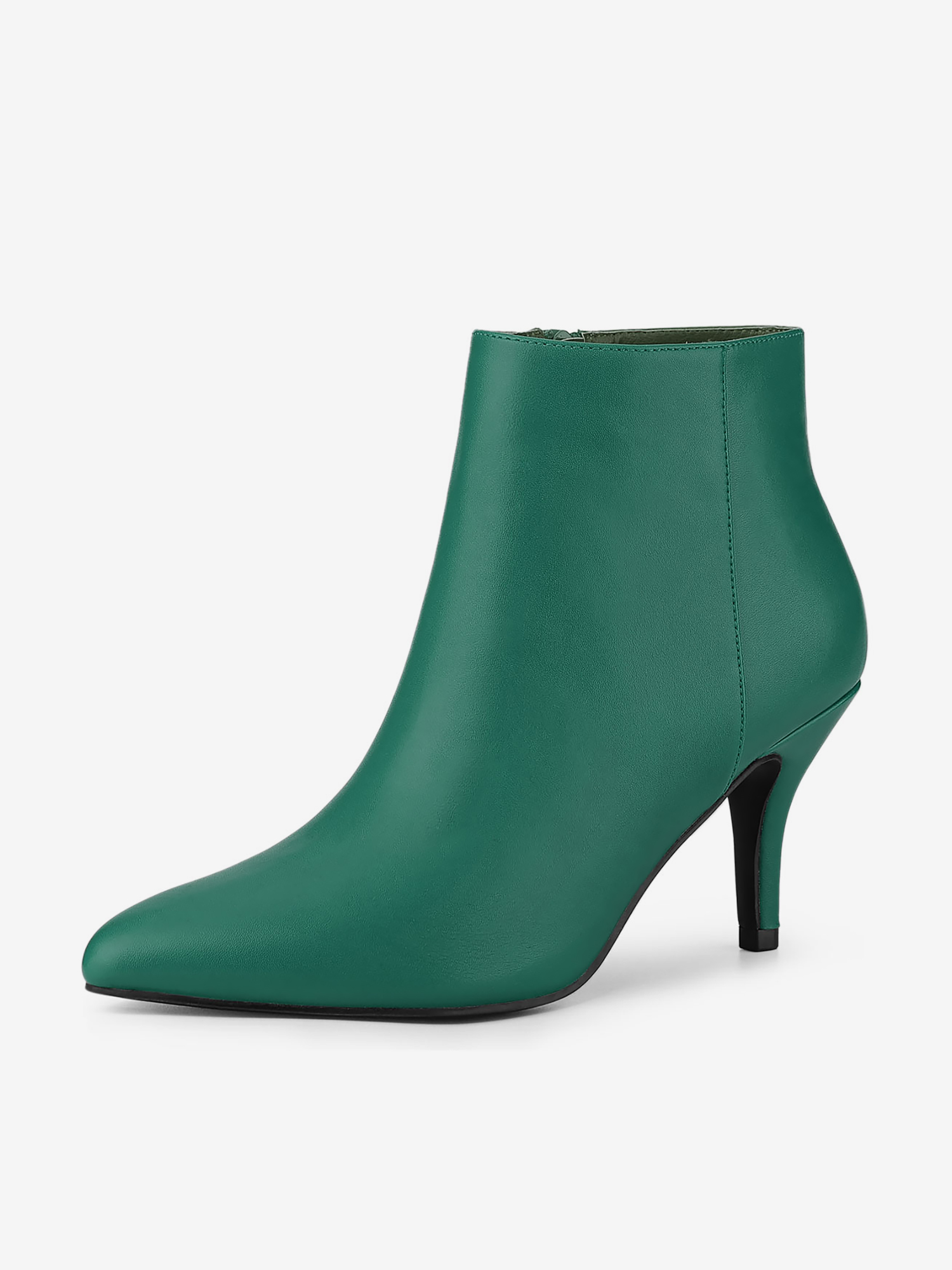 Pointed Toe Zipper Stiletto Heel Ankle Boots Green/9