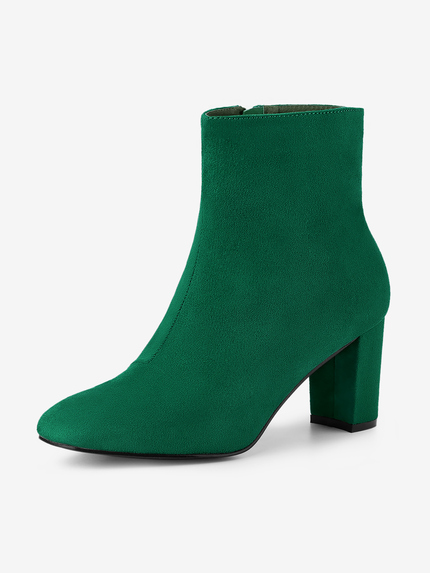 Dress Side Zip Chunky Heel Ankle Boots Emerald Green/8