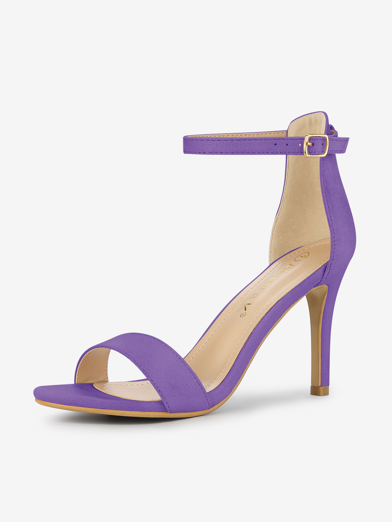 Suede Ankle Strap High Stiletto Heel Sandals Purple/10