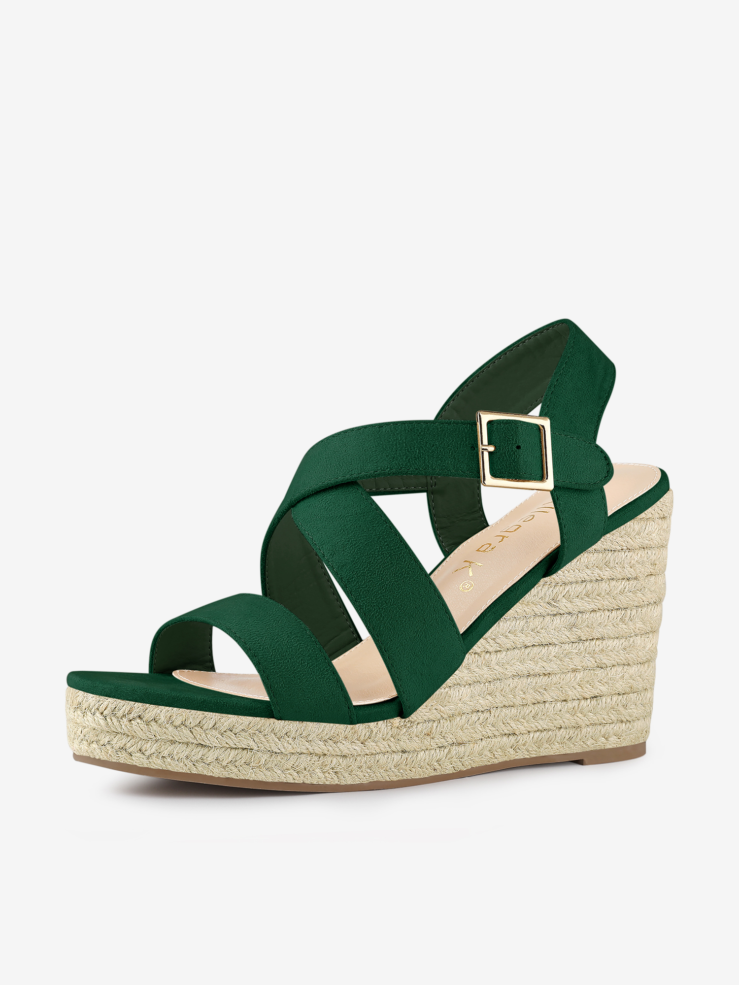 Espadrilles Platform Slingback Wedges Sandals Emerald Green/6
