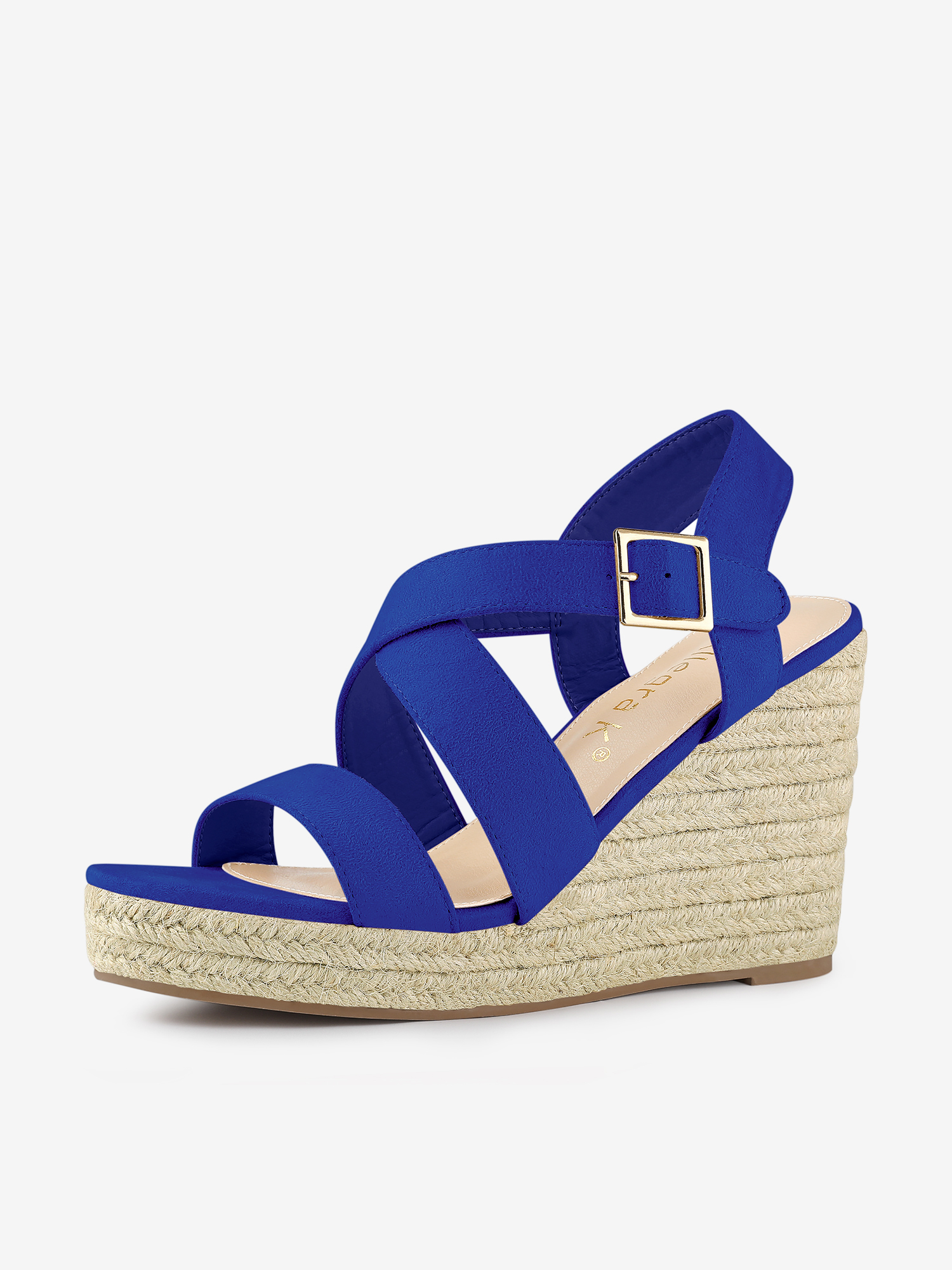 Espadrilles Platform Slingback Wedges Sandals Deep Blue/10