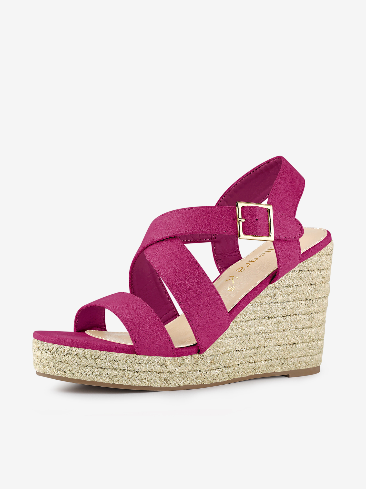 Espadrilles Platform Slingback Wedges Sandals Hot Pink/6