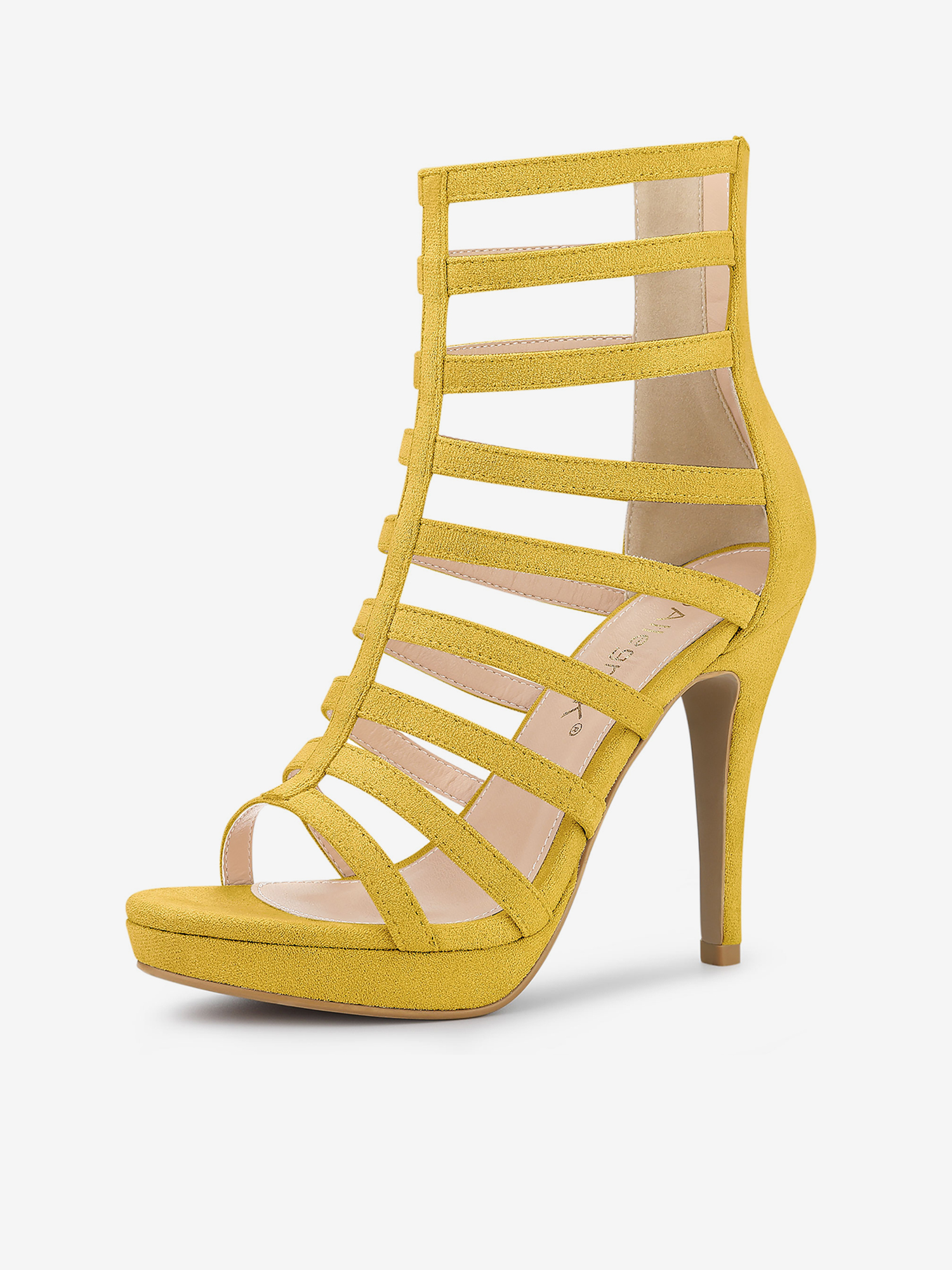 Platform Strappy Gladiator Stiletto Heel Sandals Yellow/7