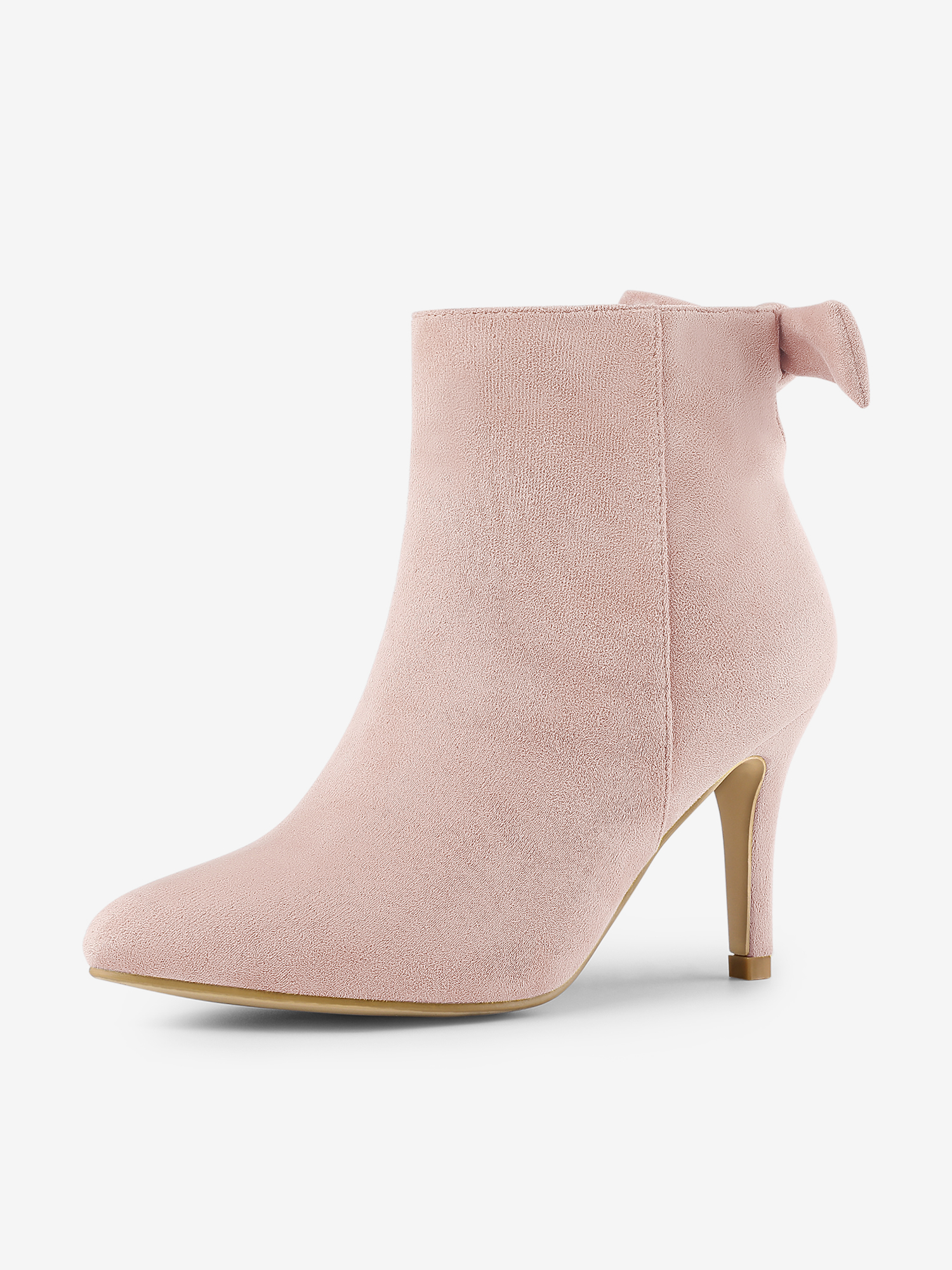 Pointed Toe Stiletto Heel Ankle Boots DustPink/9