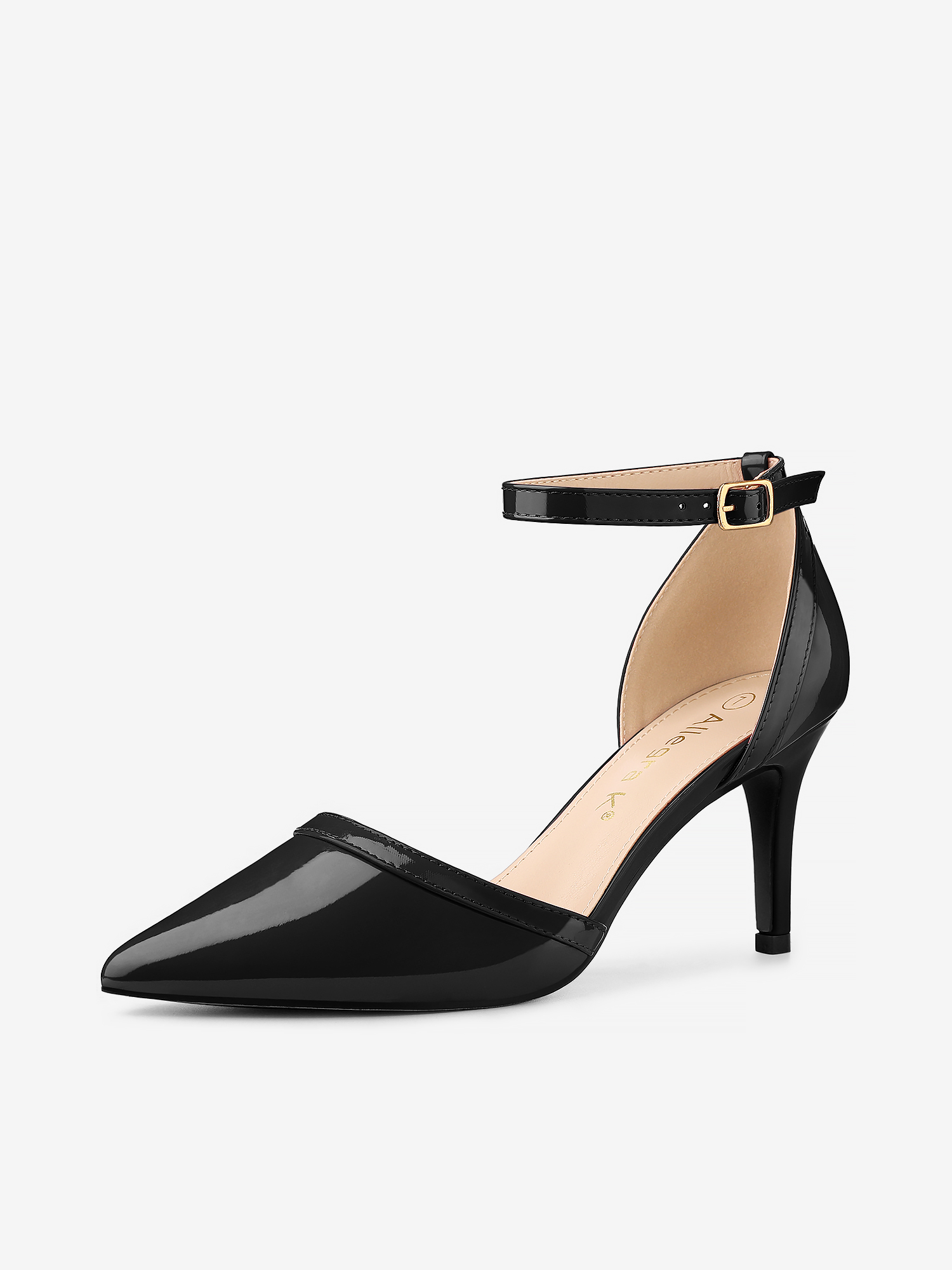 Pointed Toe Stiletto High Heel Party Ankle Strap Pumps Black/6