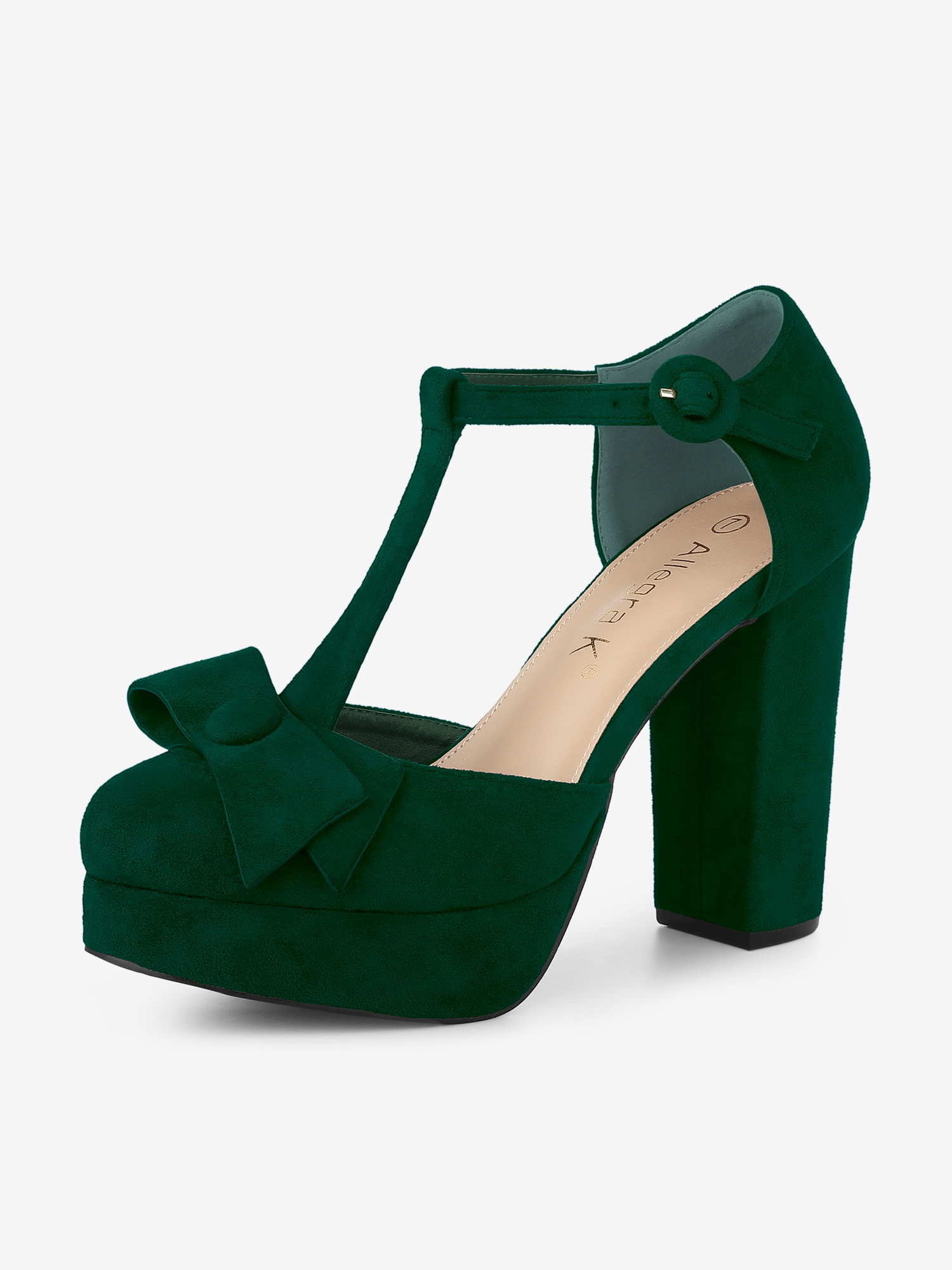 Allegra – Mary Janes Platform Pumps Halloween Costumes Chunky Heel Dress Shoes Green/11