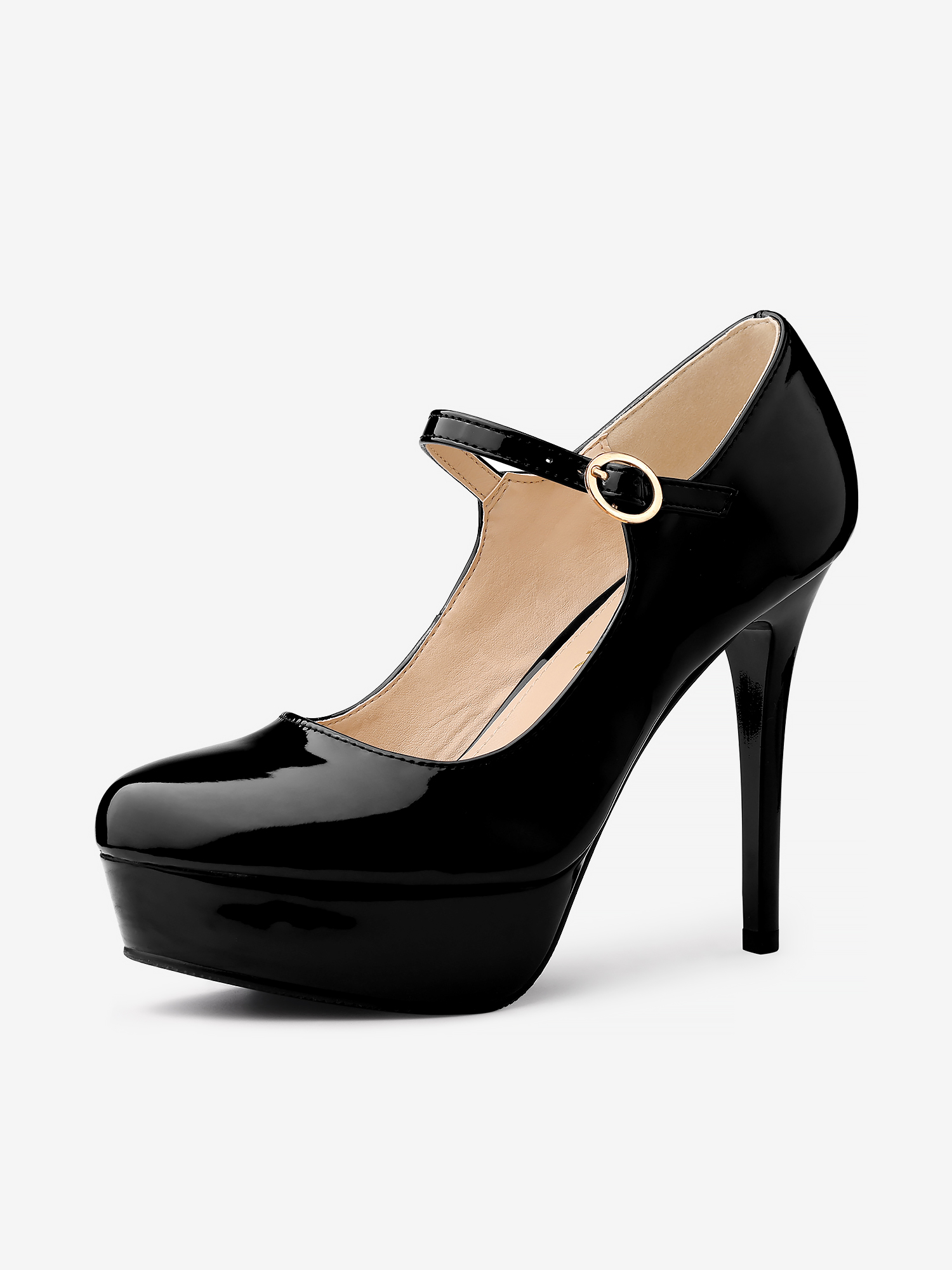 Platform Ankle Strap Stiletto Heel Dress Shoes Mary Jane Pumps Black/8.5