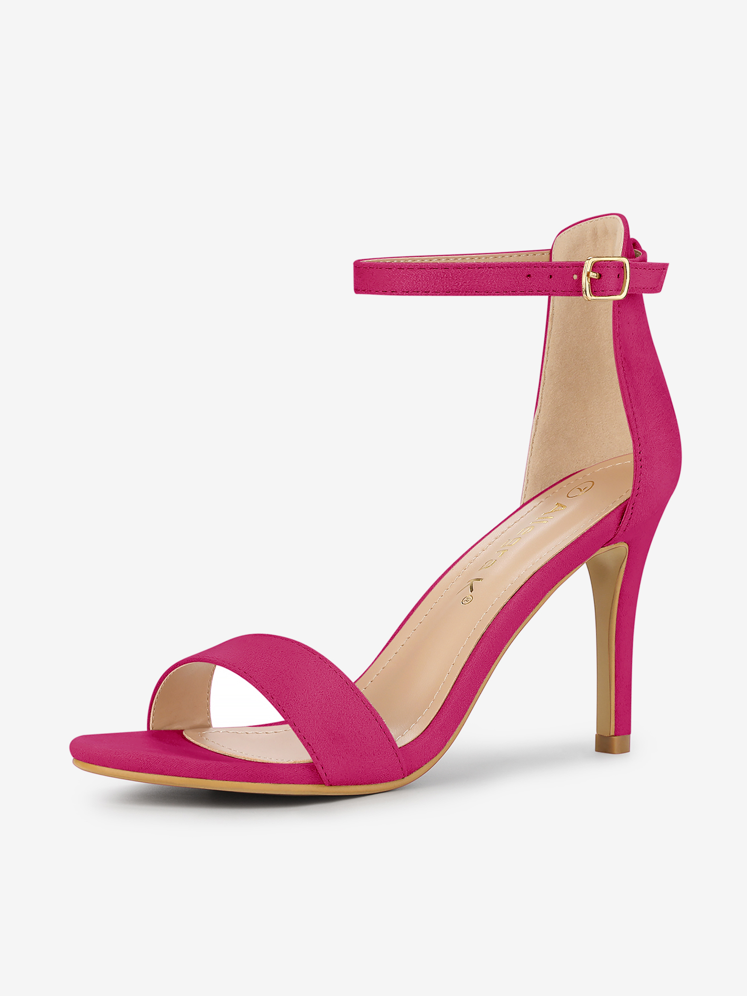 Suede Ankle Strap High Stiletto Heel Sandals Hot Pink/9