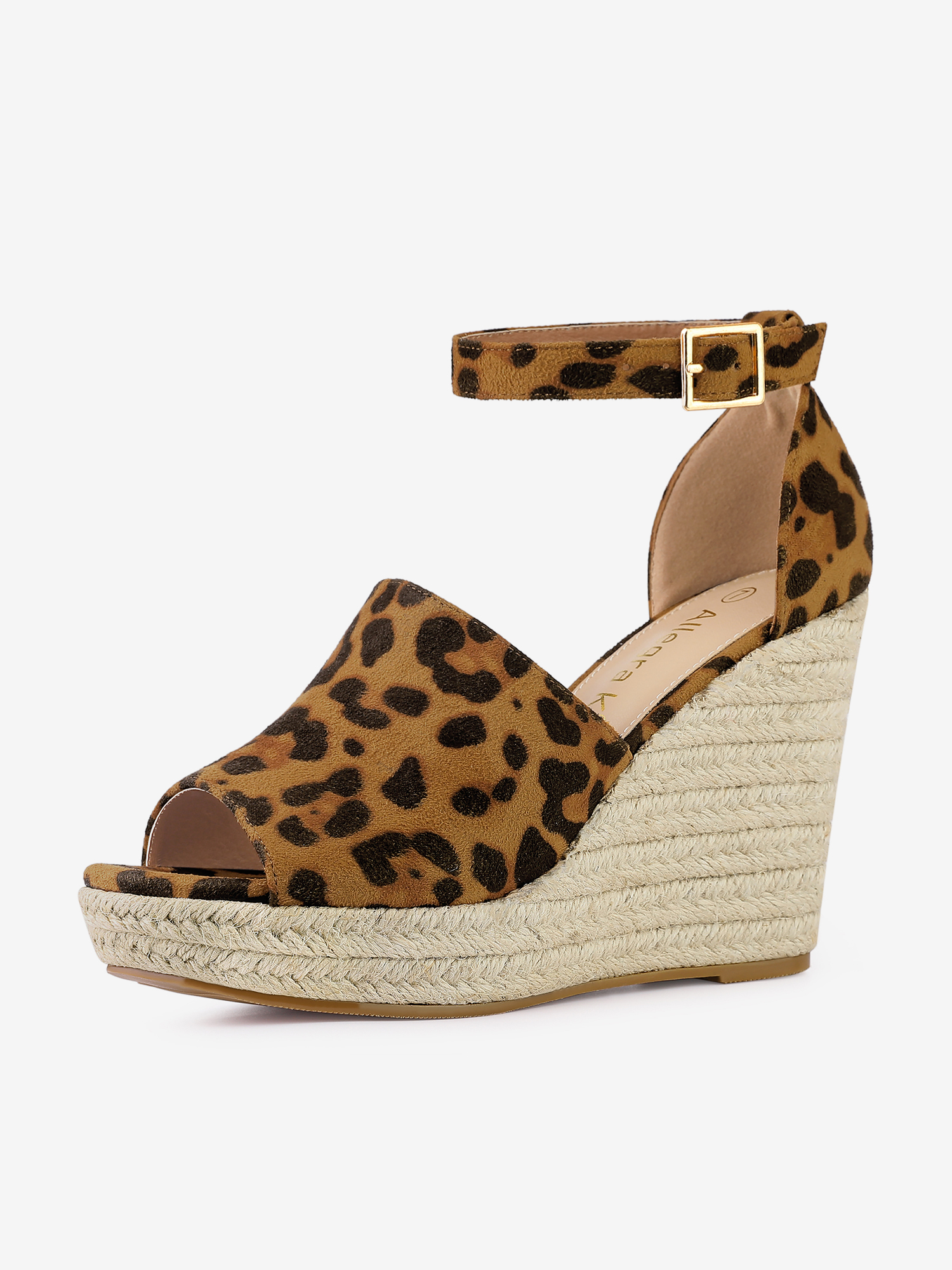 Espadrilles Platform Heel Wedges Sandals Leopard/5.5