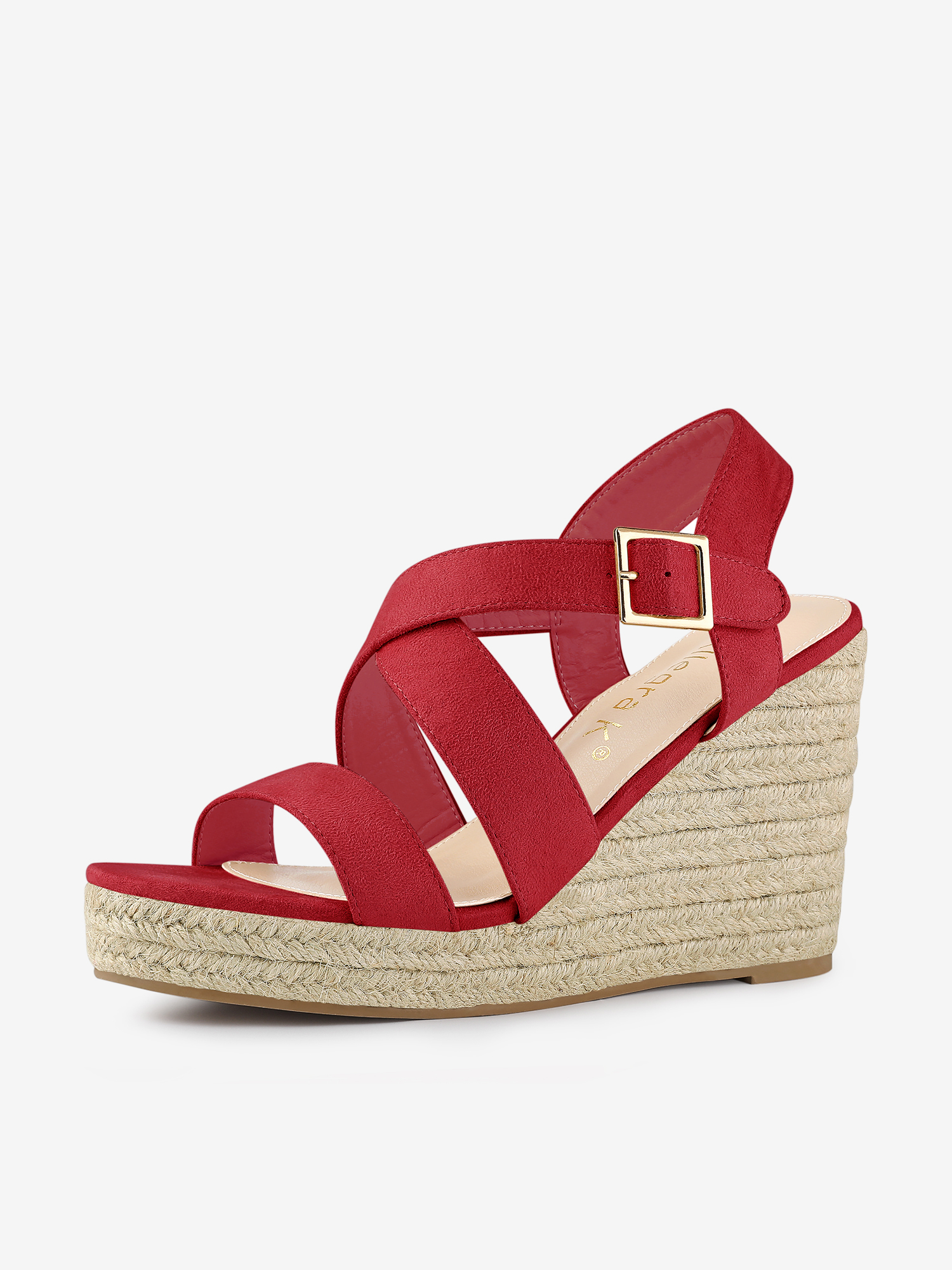 Espadrilles Platform Slingback Wedges Sandals Red/7.5