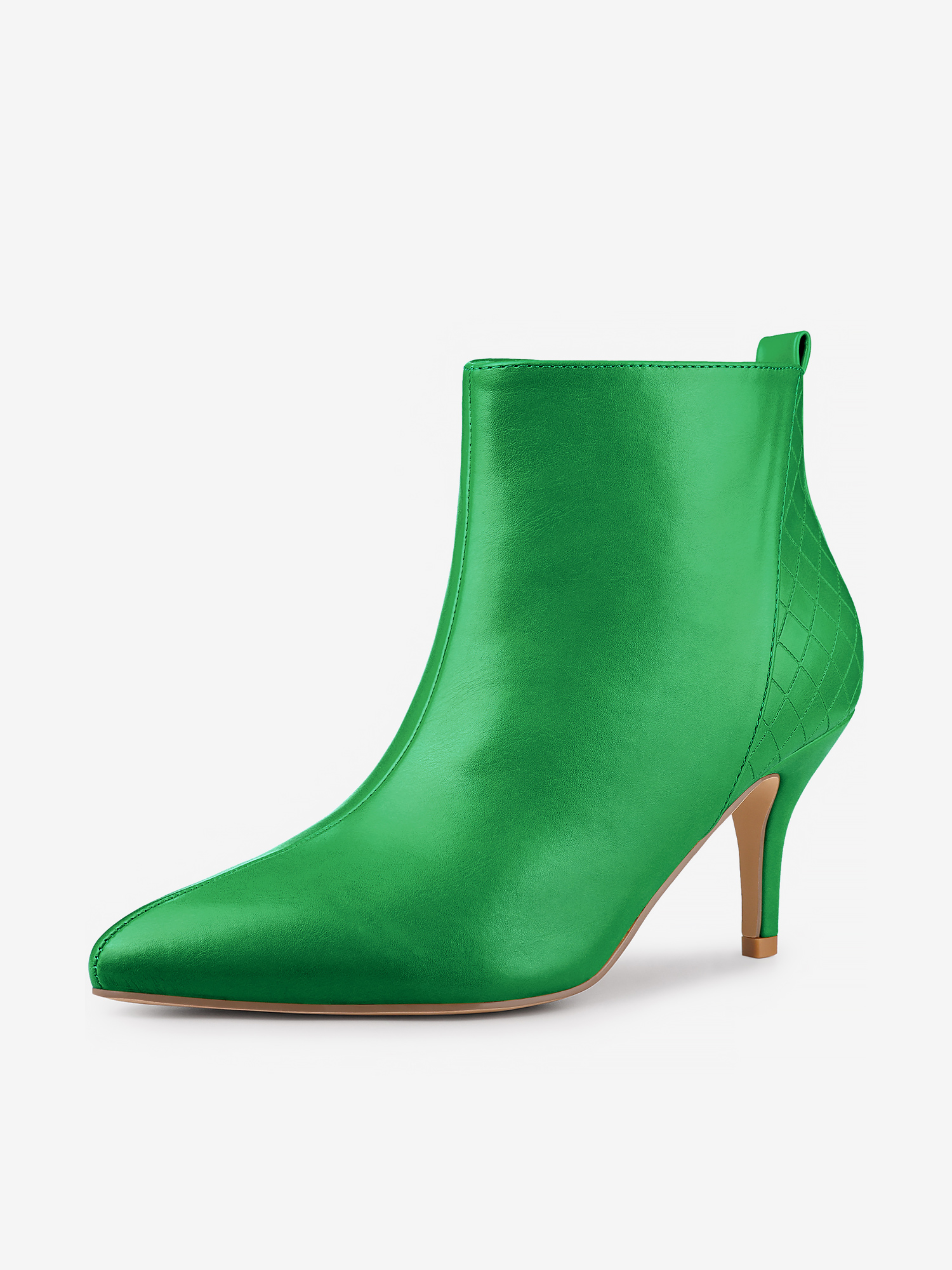 Women's Pointed Toe Side Zipper Stiletto Heels Ankle Boots Green/7