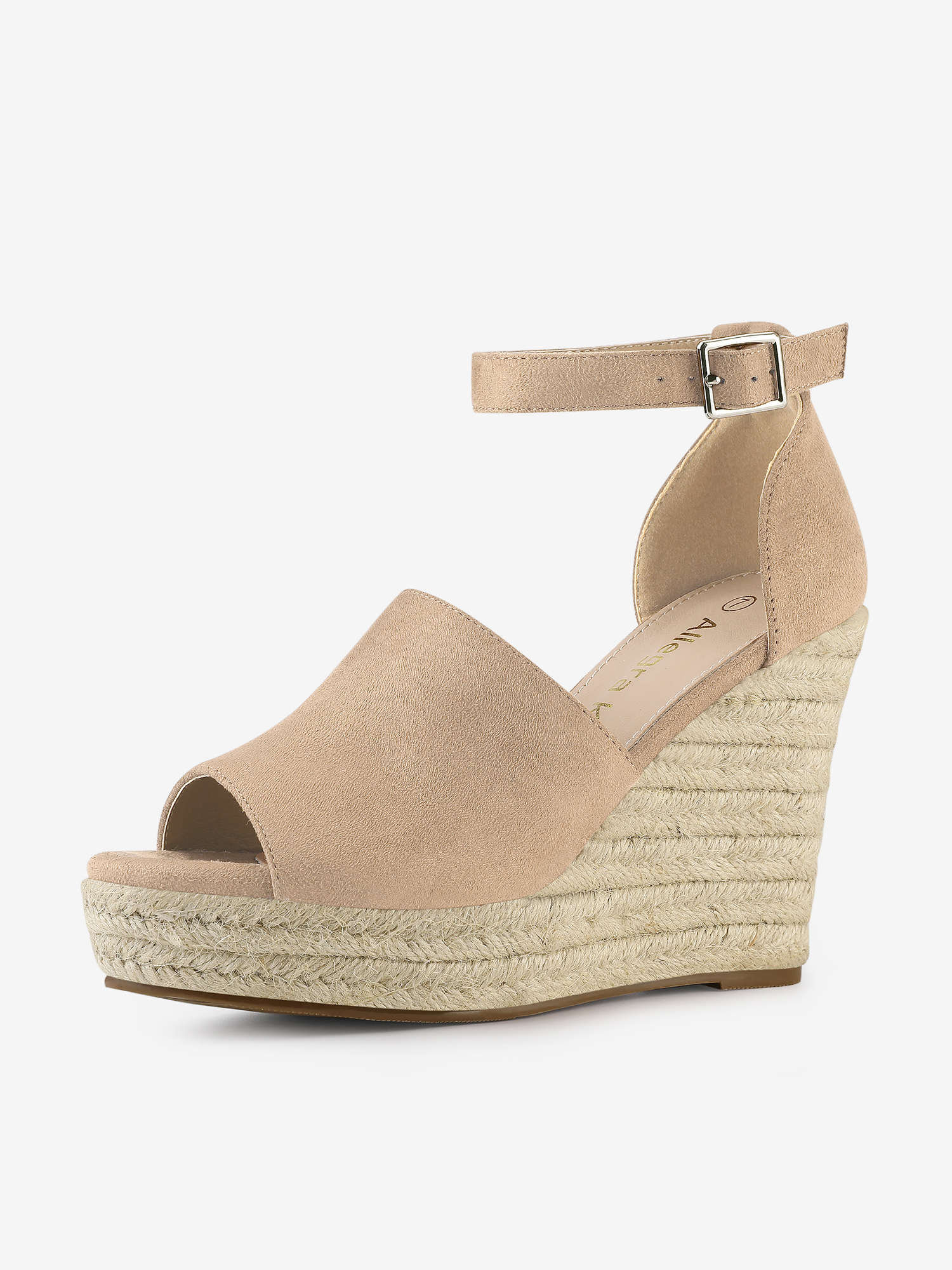 Espadrilles Platform Heel Wedges Sandals Nude/10