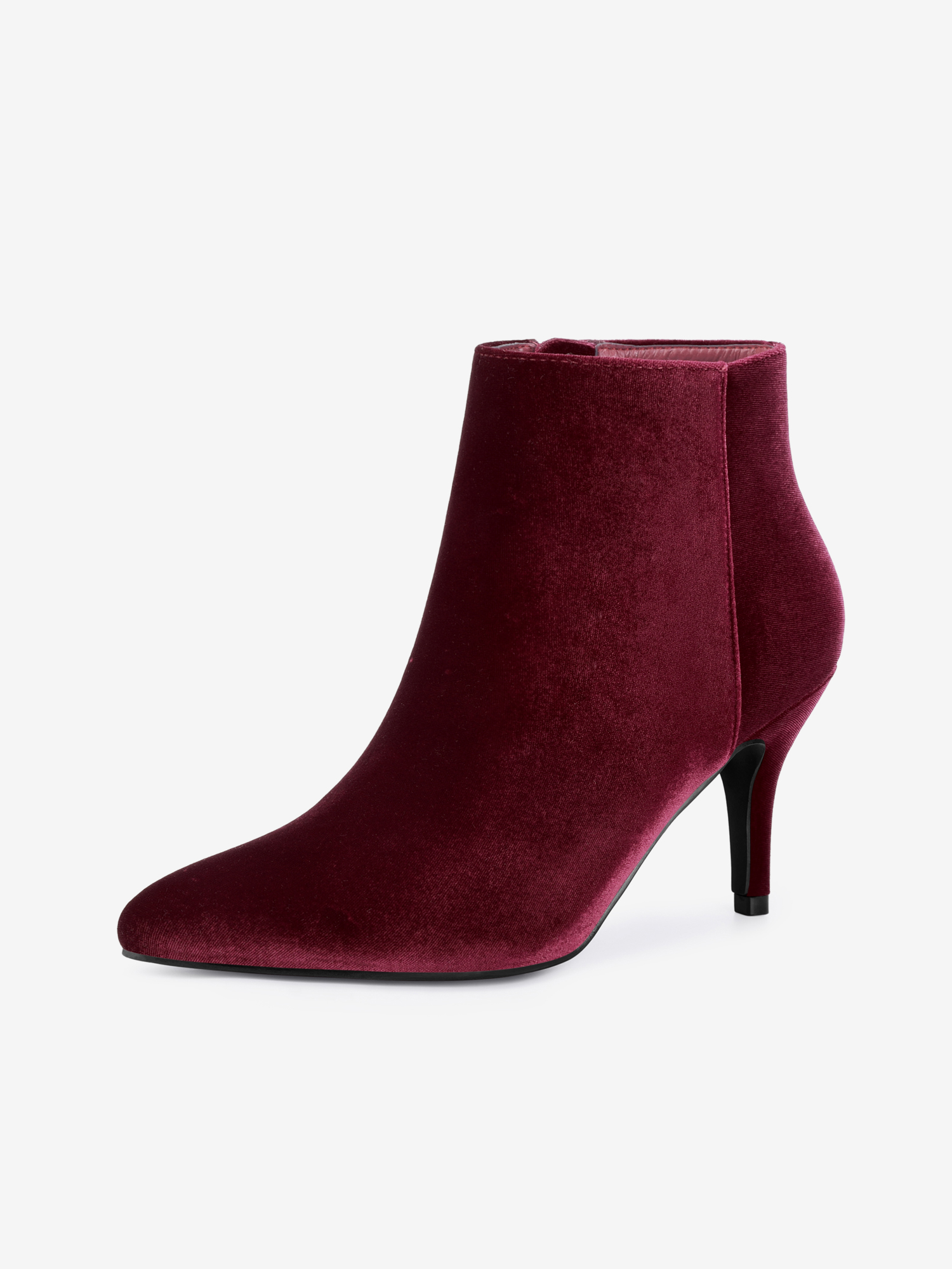 Women's Pointed Toe Boot Stiletto Heels Ankle Boots Burgundy/8