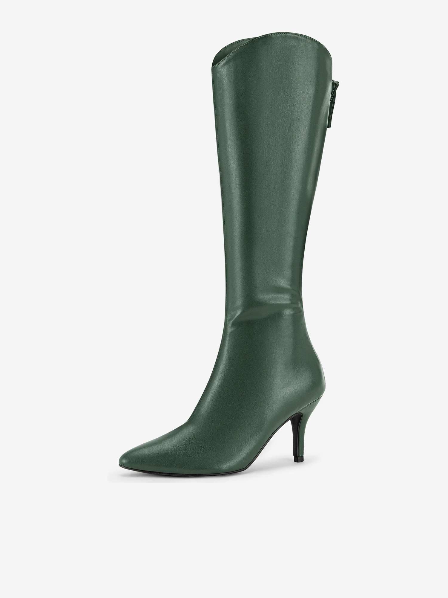 Women's Pointed Toe Stiletto Heel Knee High Boots Dark Green/7