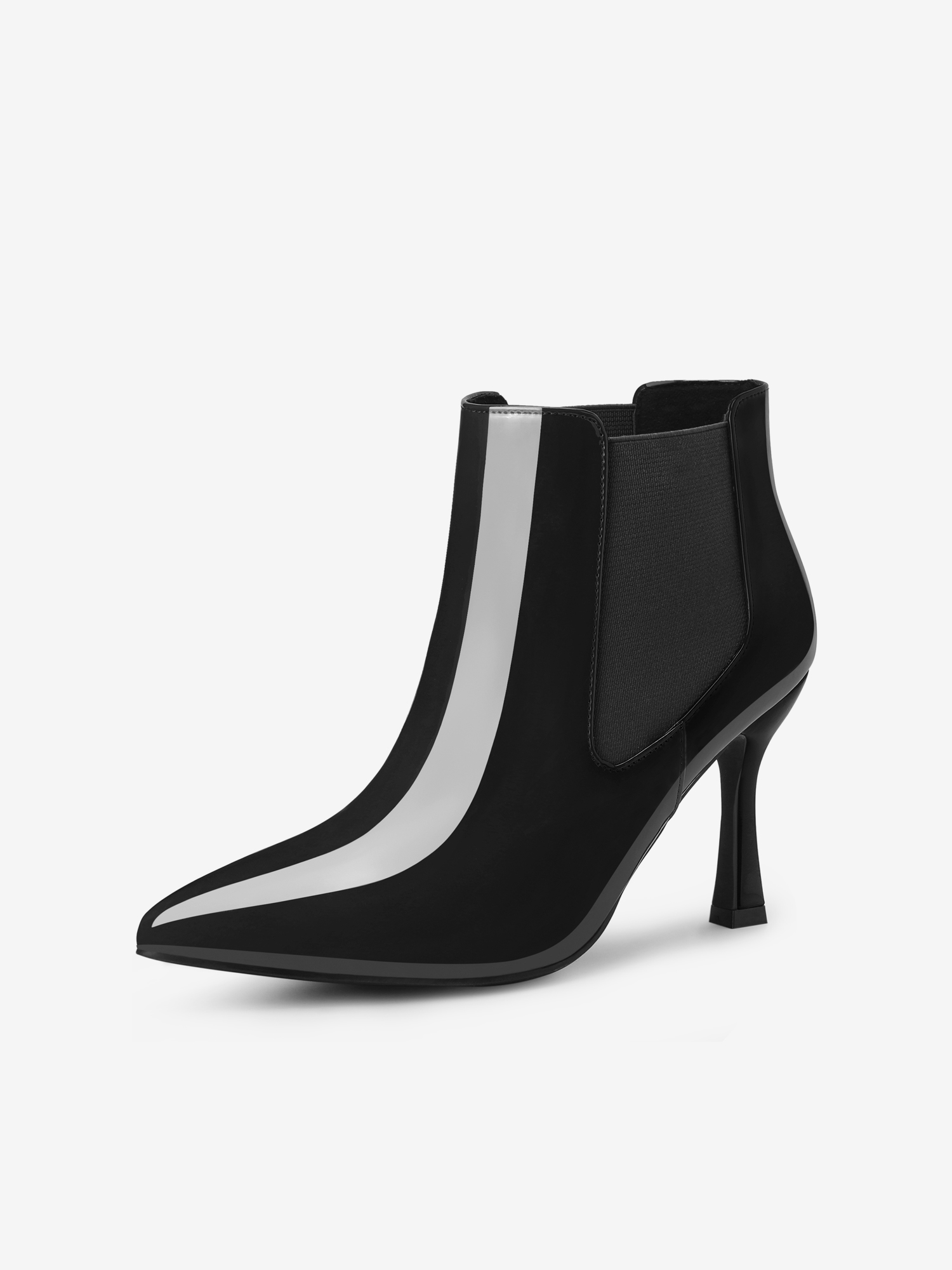 Women's Pointed Toe Stiletto Heels Chelsea Ankle Booties Black/7