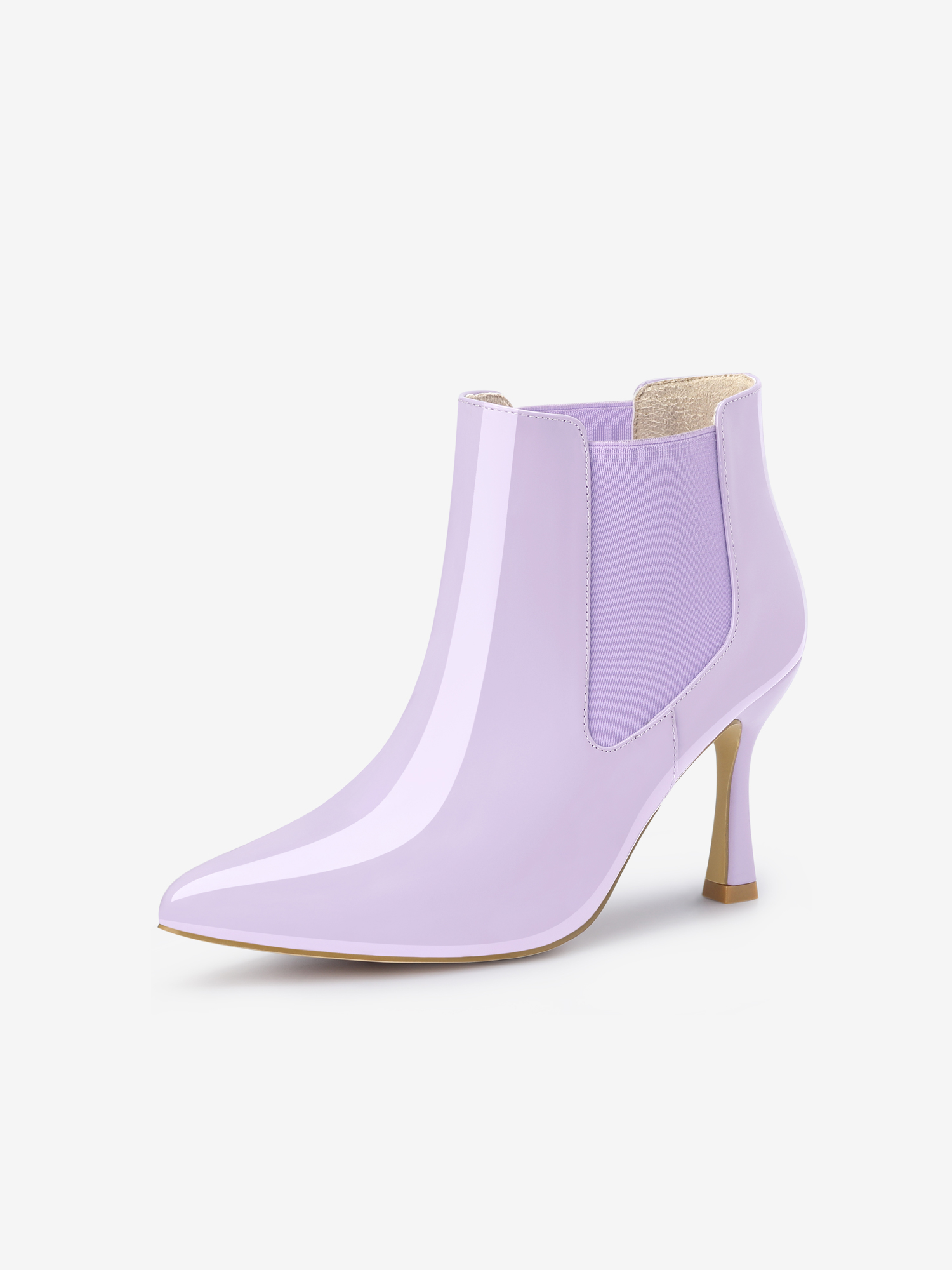 Women's Pointed Toe Stiletto Heels Chelsea Ankle Booties Purple/7