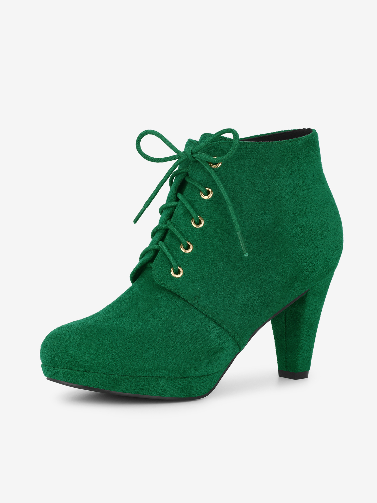 Women's Lace Up Platform Chunky Heels Ankle Booties Green/9.5