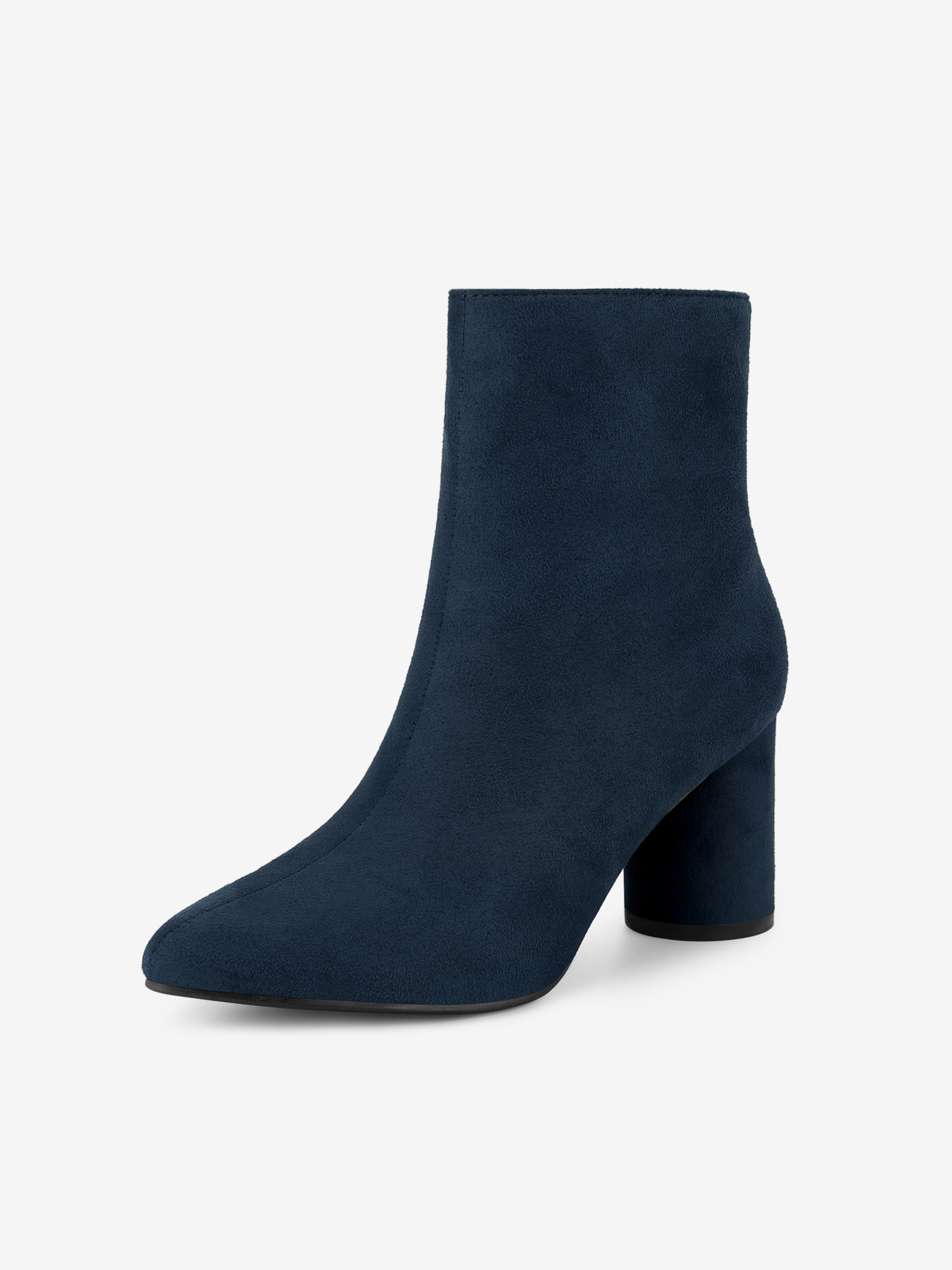 Women's Pointed Toe Side Zip Block Heel Ankle Boots Dark Blue/5.5