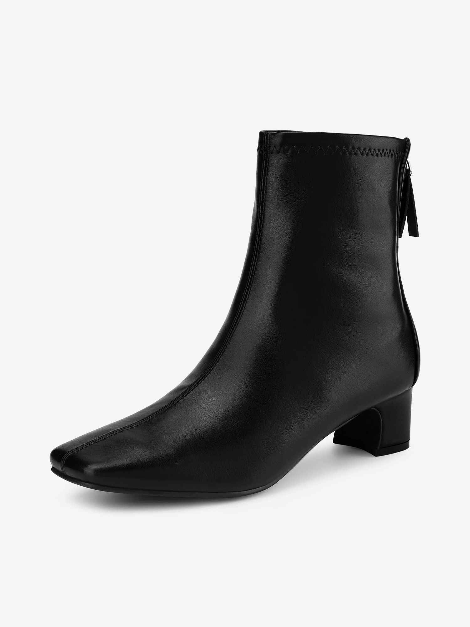 Women's Square Toe Block Heels Ankle Boots Black/8.5