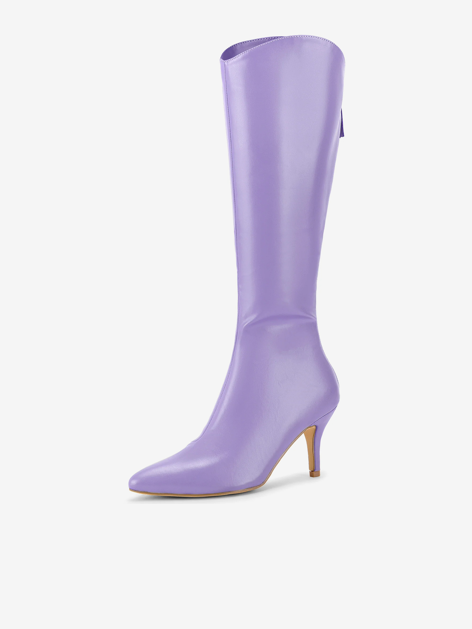 Women's Pointed Toe Stiletto Heel Knee High Boots Purple/10