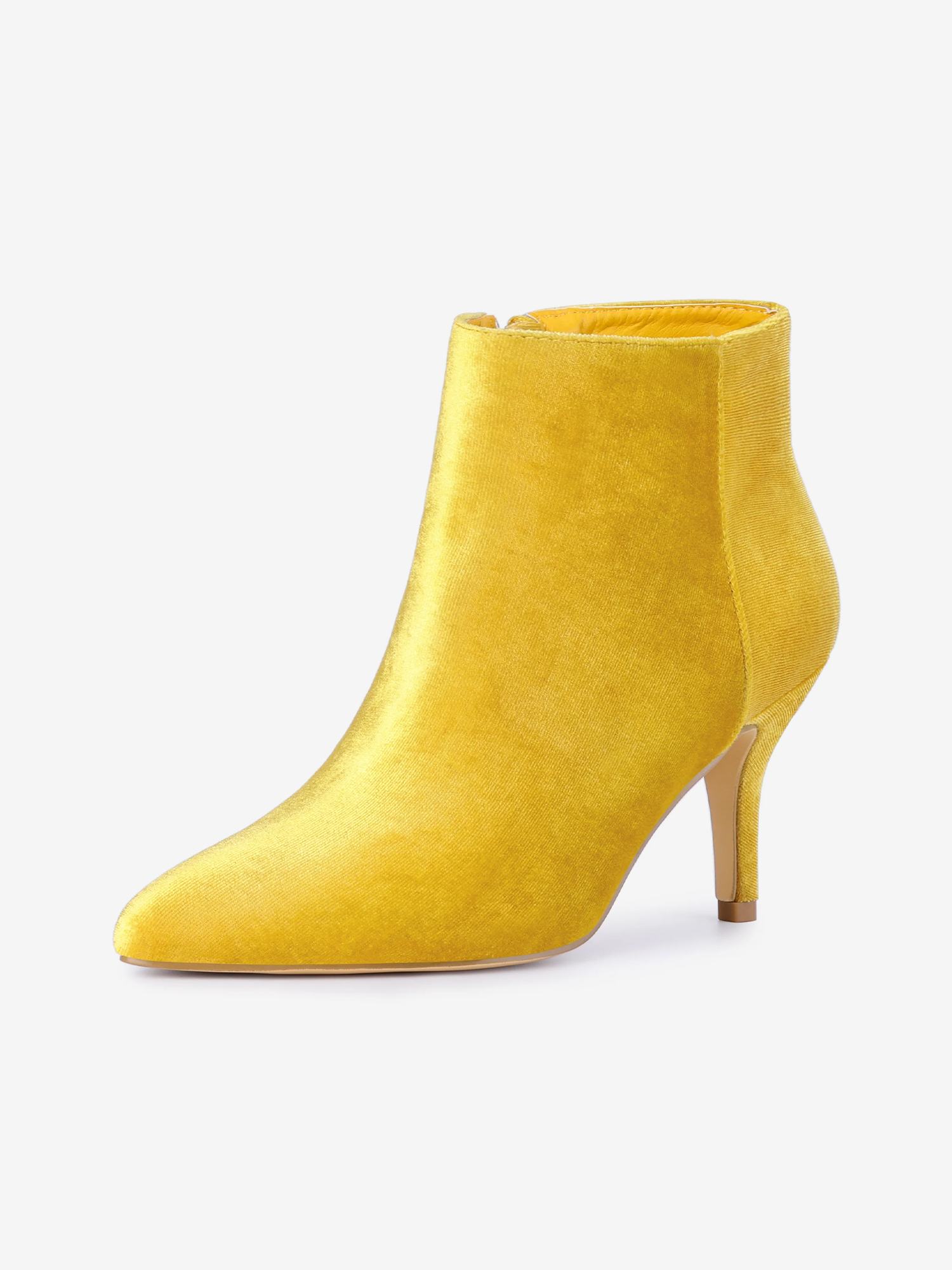 Women's Pointed Toe Boot Stiletto Heels Ankle Boots Yellow/8