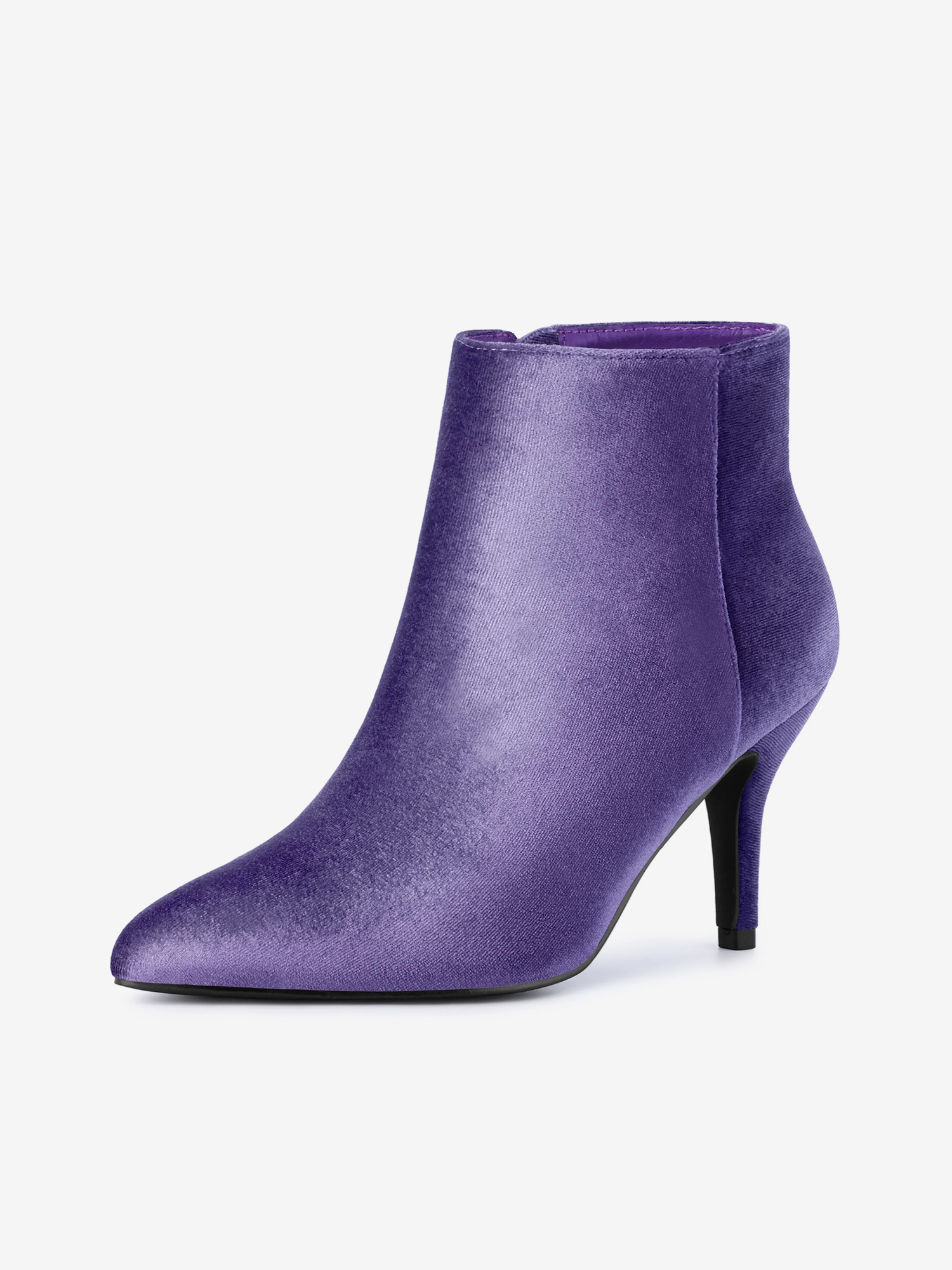 Women's Pointed Toe Boot Stiletto Heels Ankle Boots Purple/8