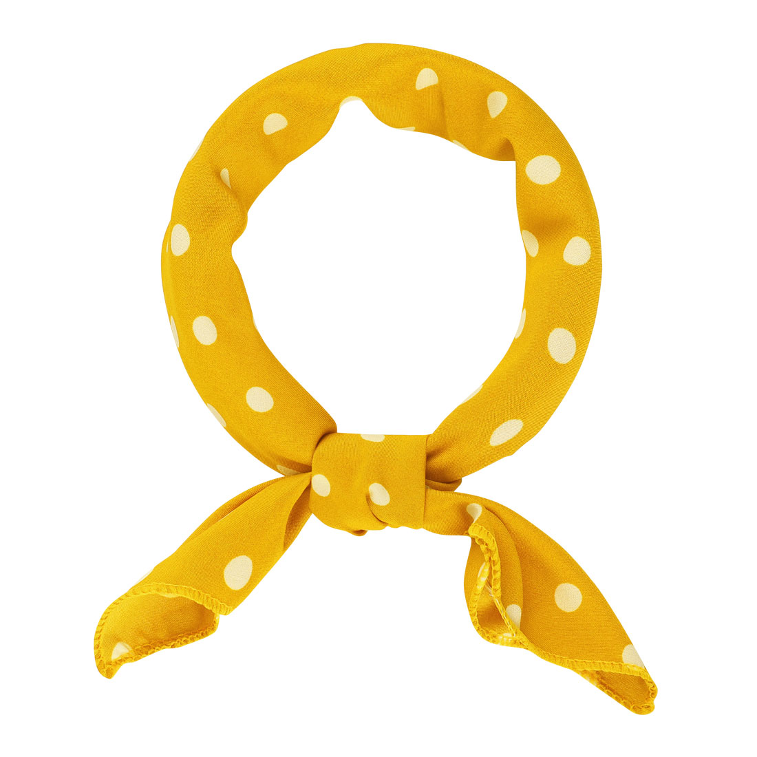 Retro Polka Dots Square Scarf Head Neck Scarves Kerchief Neckerchief Yellow/M