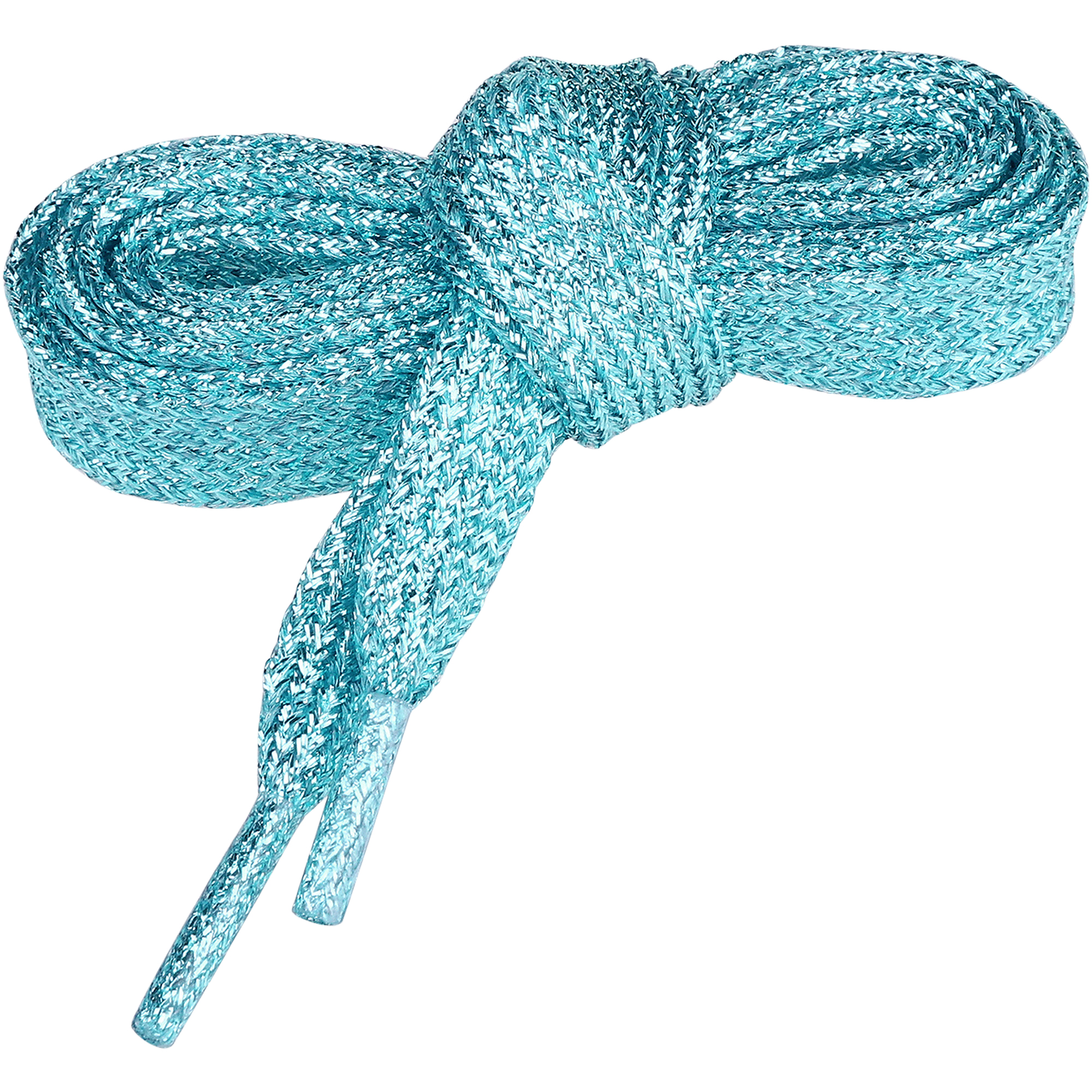 Glitter Shiny Metallic Flat Sneakers Shoelace Strings Lake Blue/110cm/43.31"