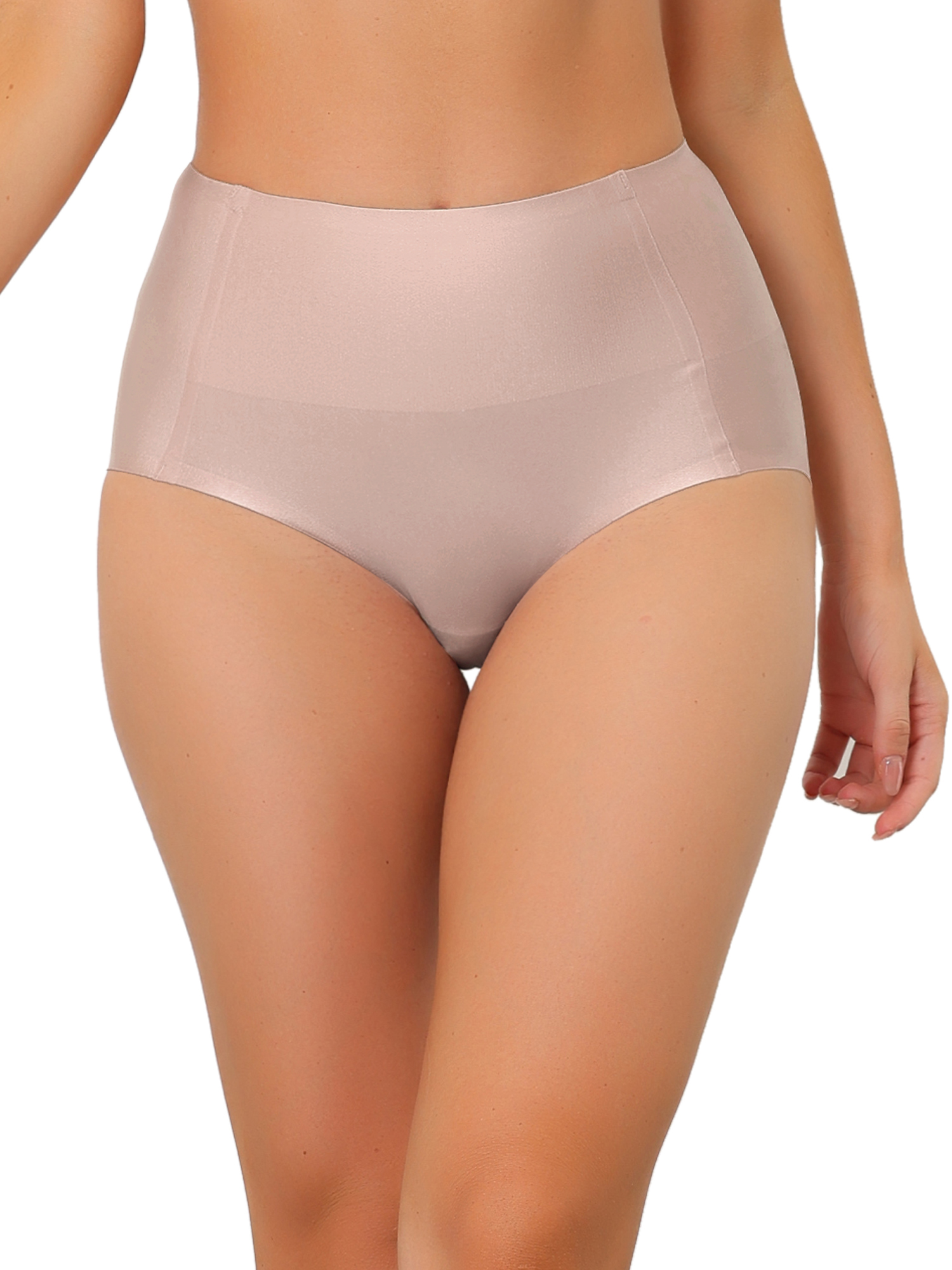 Women's Tummy Control Hipster Underwear High-Waisted Breathable Brief Light Pink/M