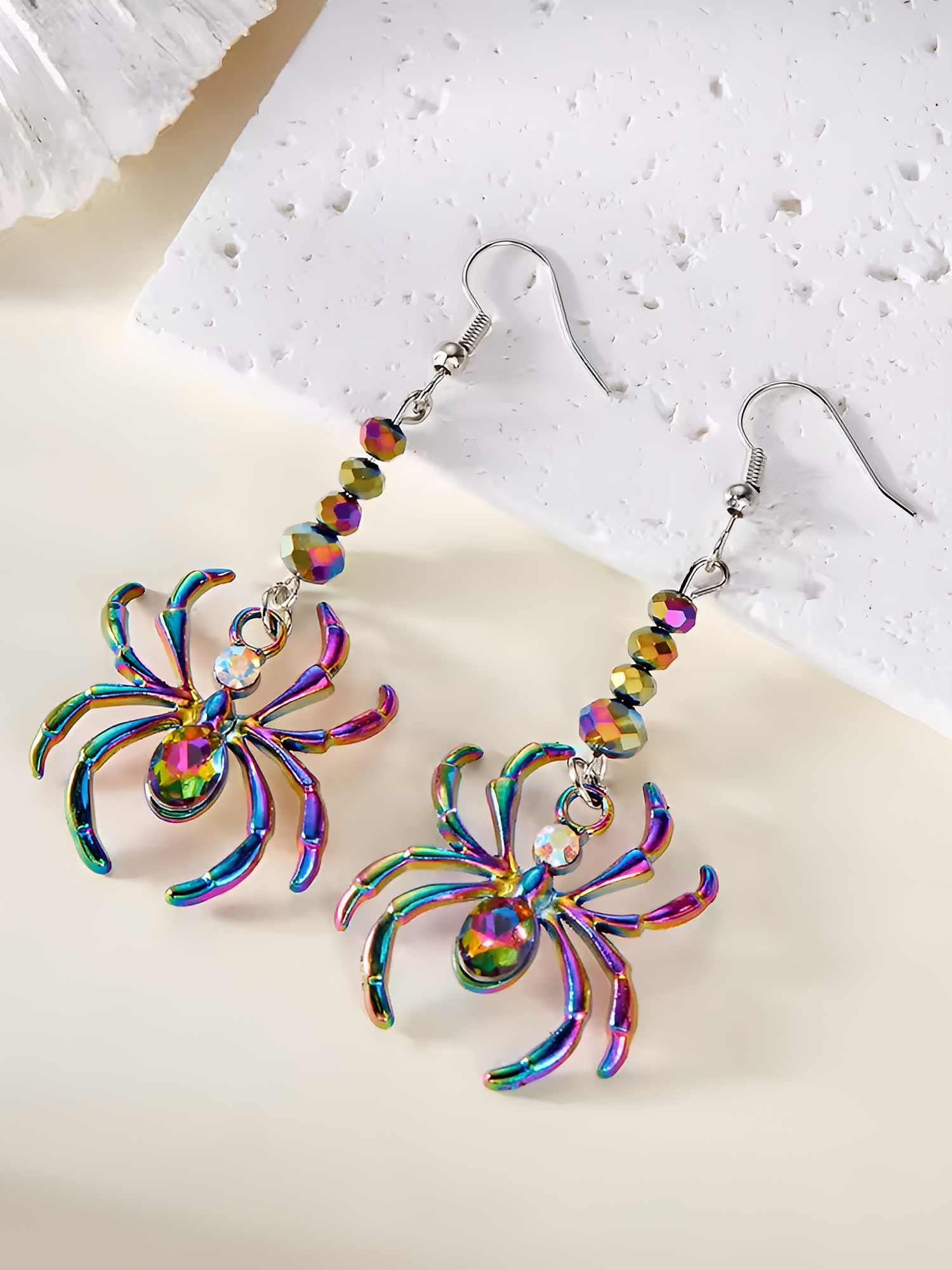 Halloween Colorful Spider Dangle Earrings Color/One Size